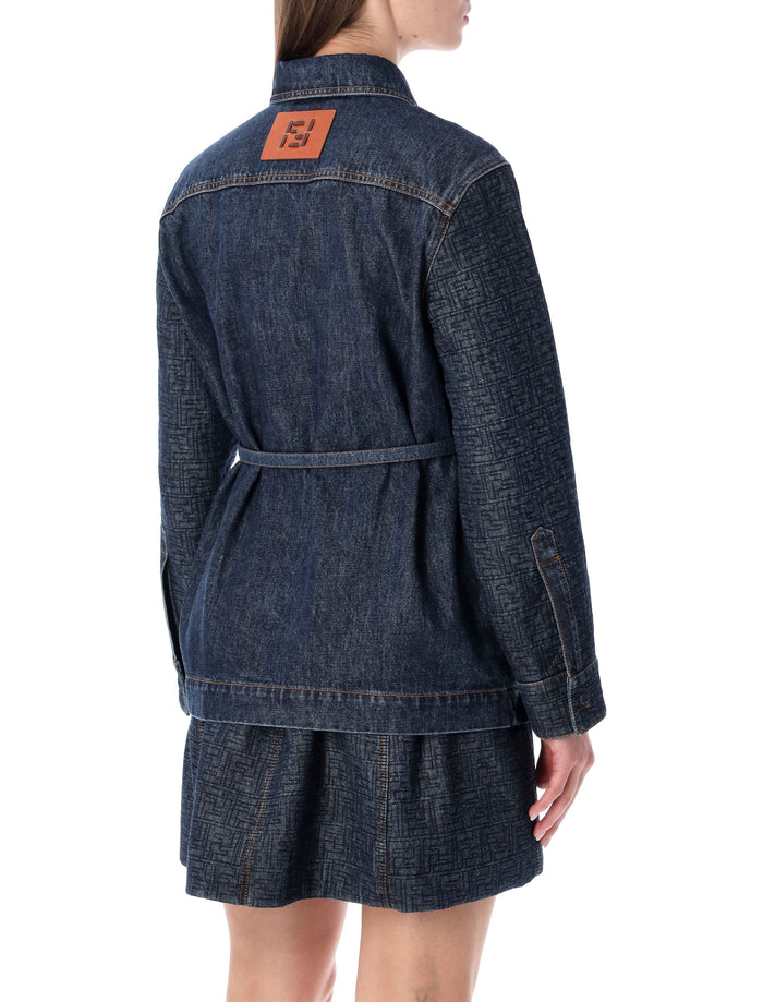 Fendi dark blue denim Go-To Jacket Cotton Lining