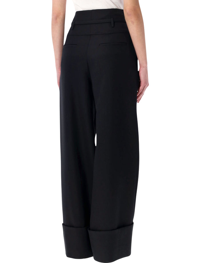 Fendi black Grain de Poudre wool pants Virgin