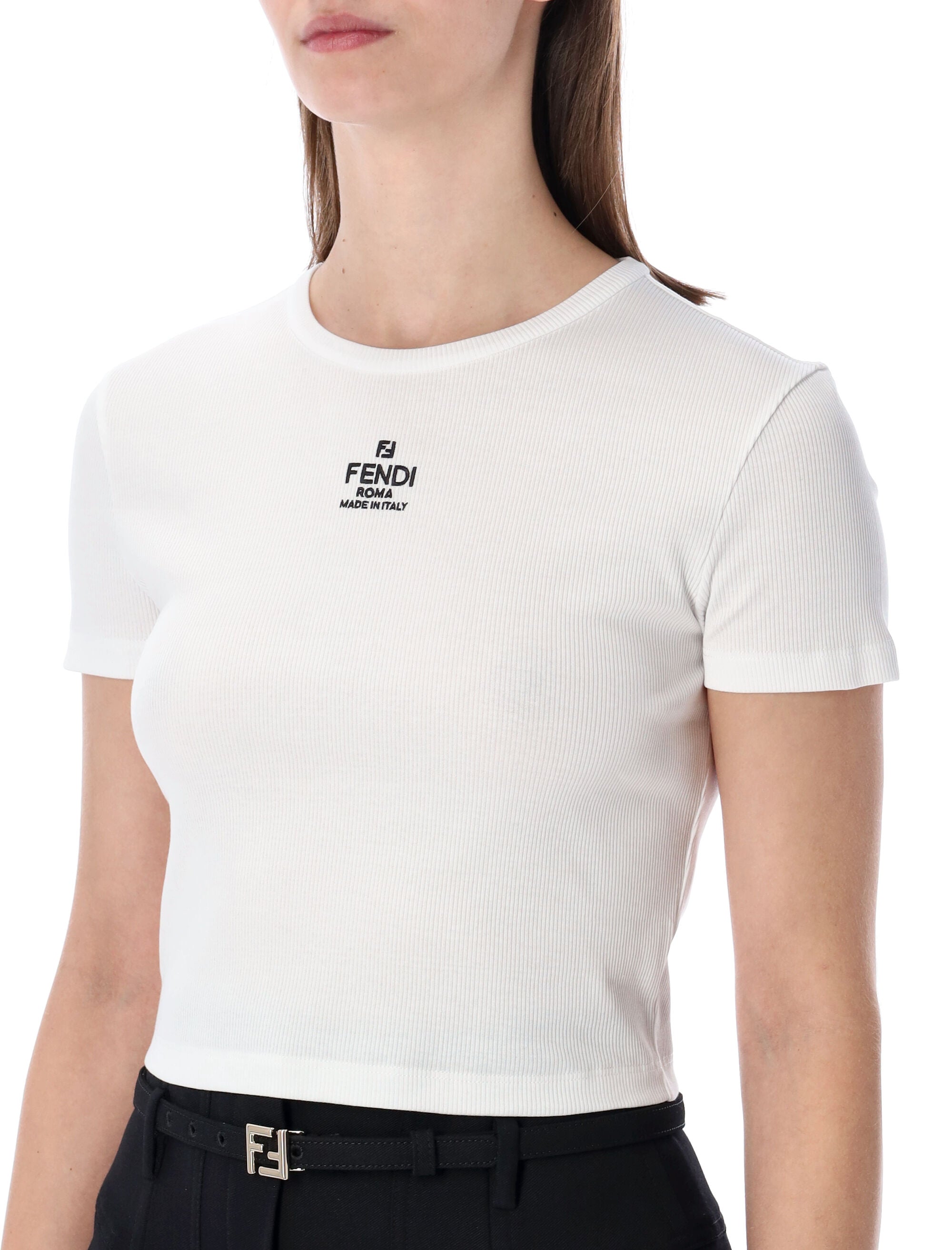 Fendi ribbed cotton t-shirt White Tshirt