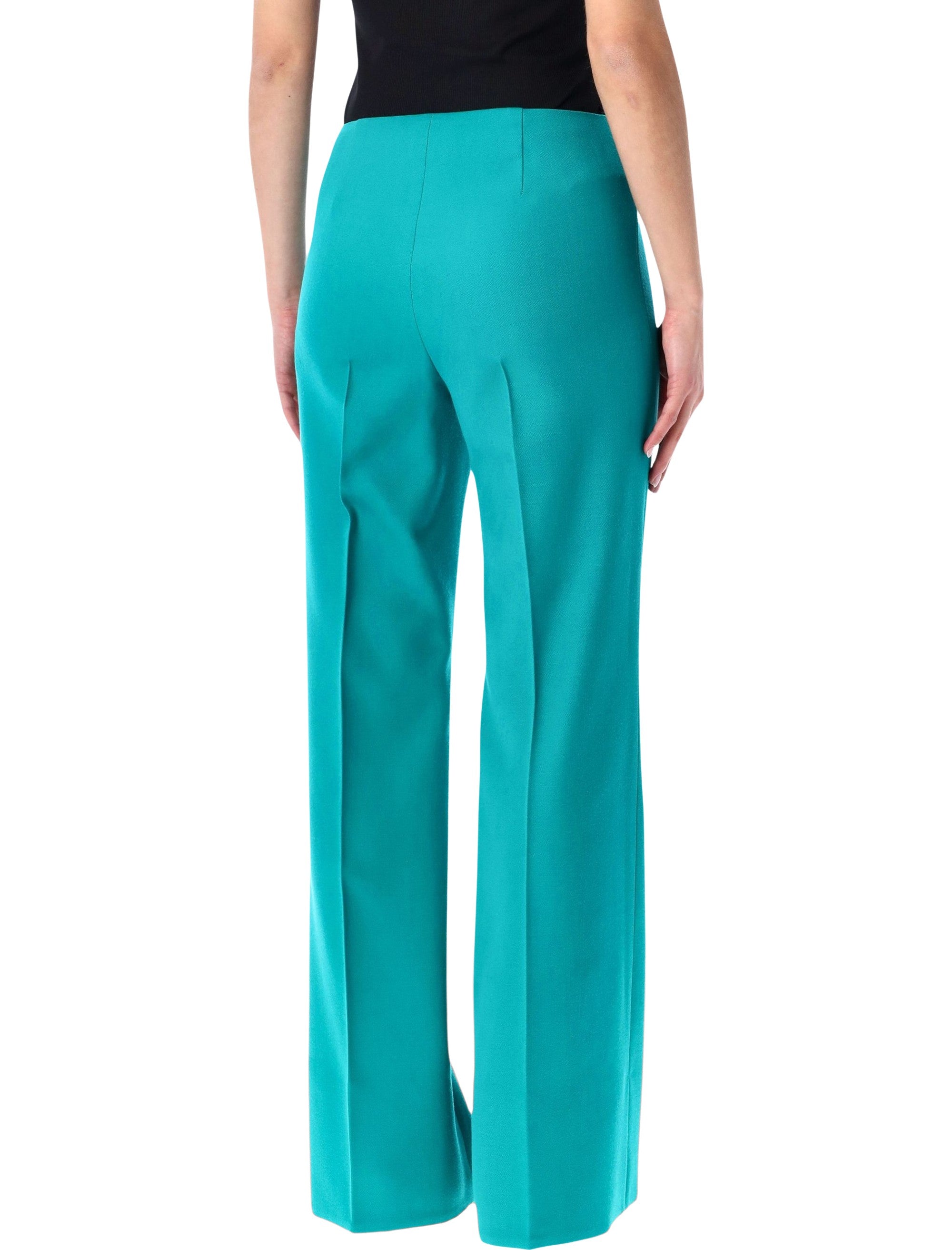 Fendi turquoise wool flared trousers Virgin Pant