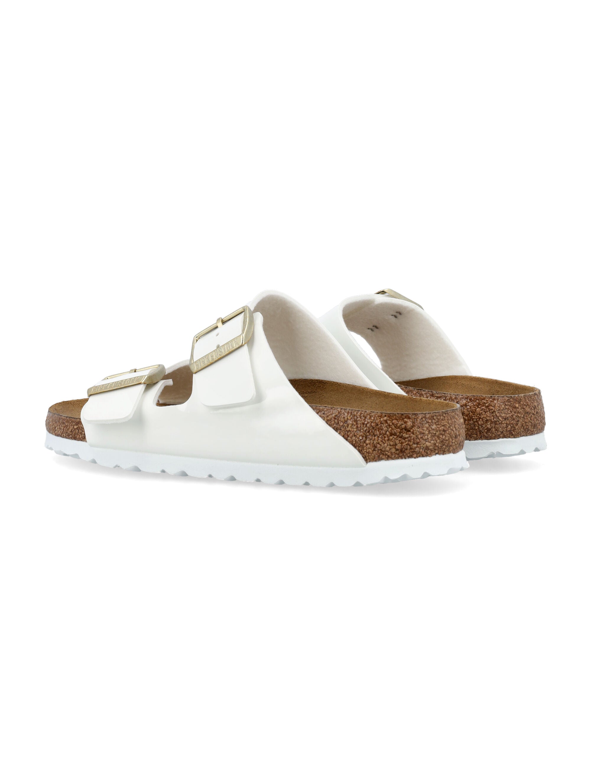 Birkenstock Arizona Birko-Flor patent womans sandals white Birkoflor