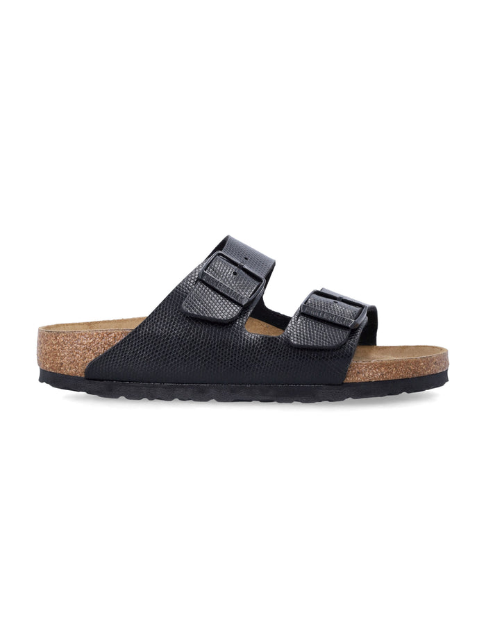 Birkenstock Arizona shiny embossed Birko-Flor sandals Black Upper