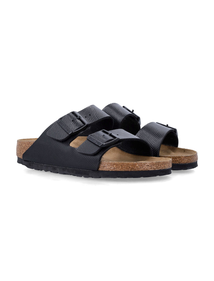 Birkenstock Arizona Shiny Embossed Birko-Flor Sandals Black Upper
