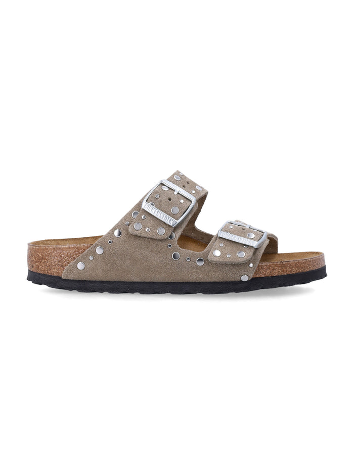 Birkenstock Arizona Rivet taupe suede leather sandals Upper