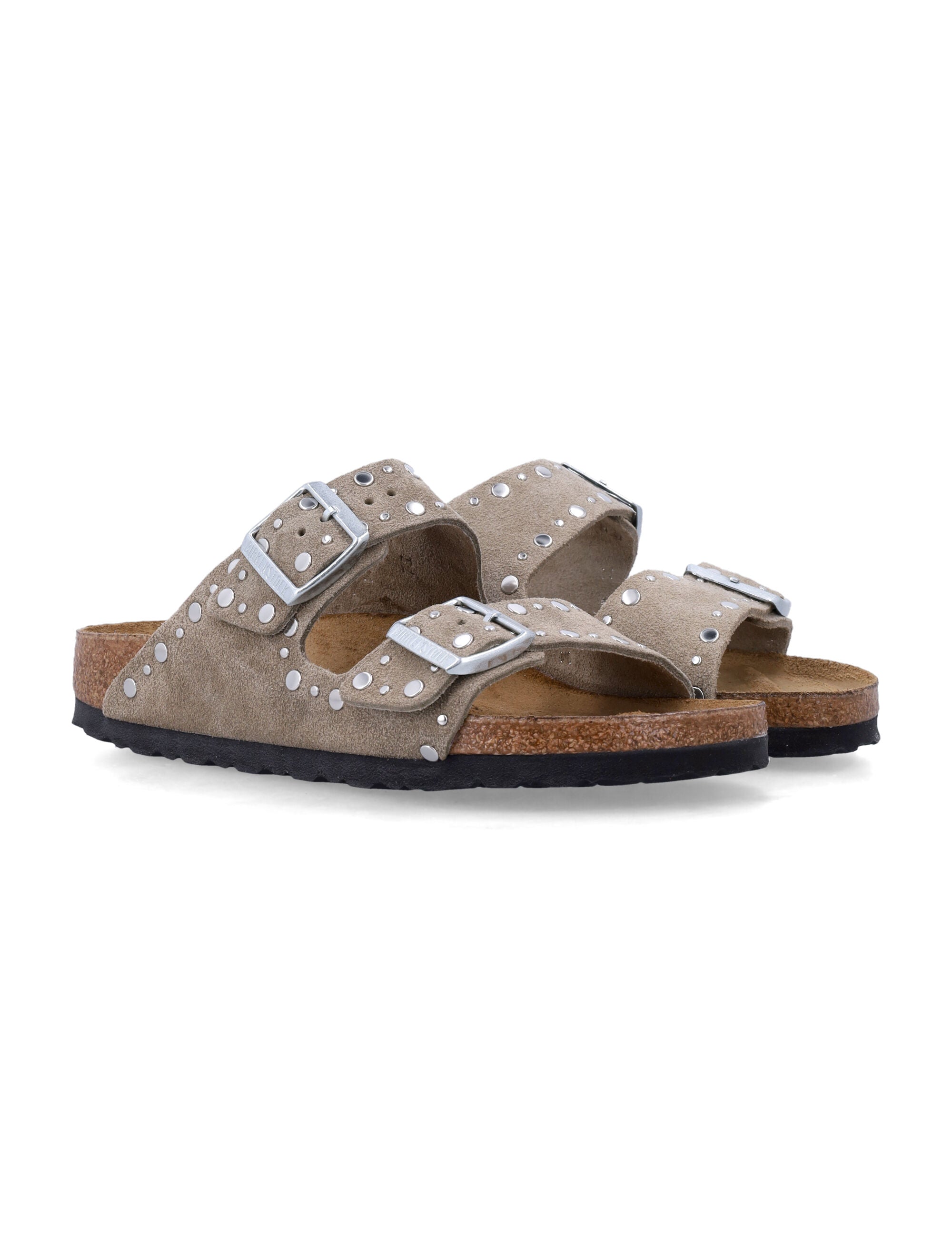 Birkenstock Arizona Rivet taupe suede leather sandals Upper