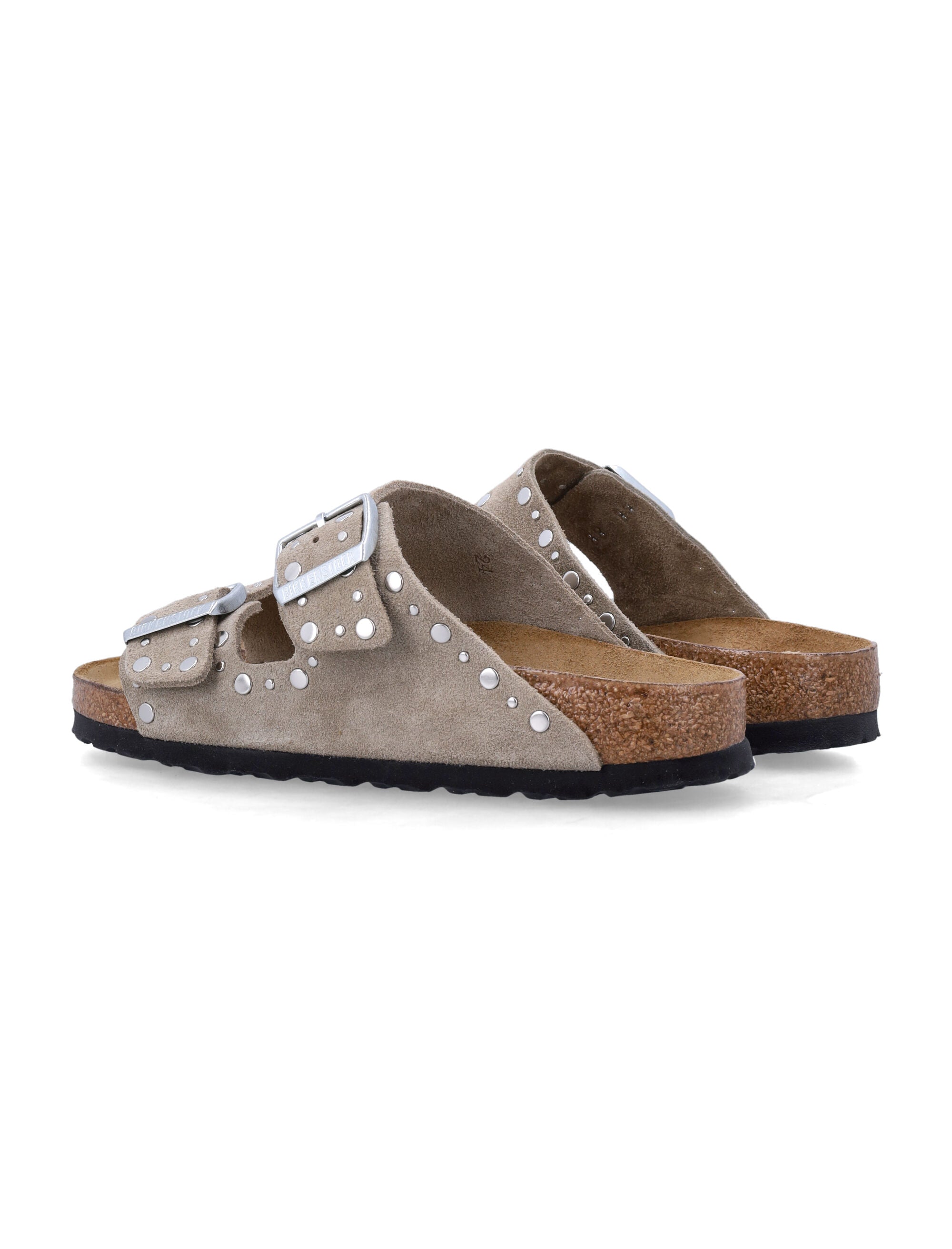 Birkenstock Arizona Rivet taupe suede leather sandals Upper