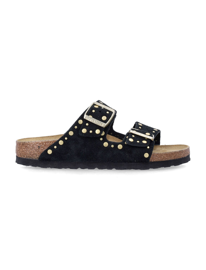 Birkenstock Arizona Rivet black suede leather sandals Upper