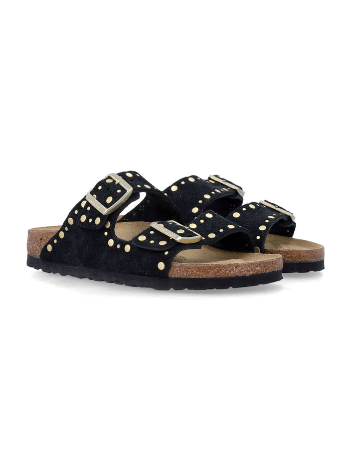 Birkenstock Arizona Rivet black suede leather sandals Upper