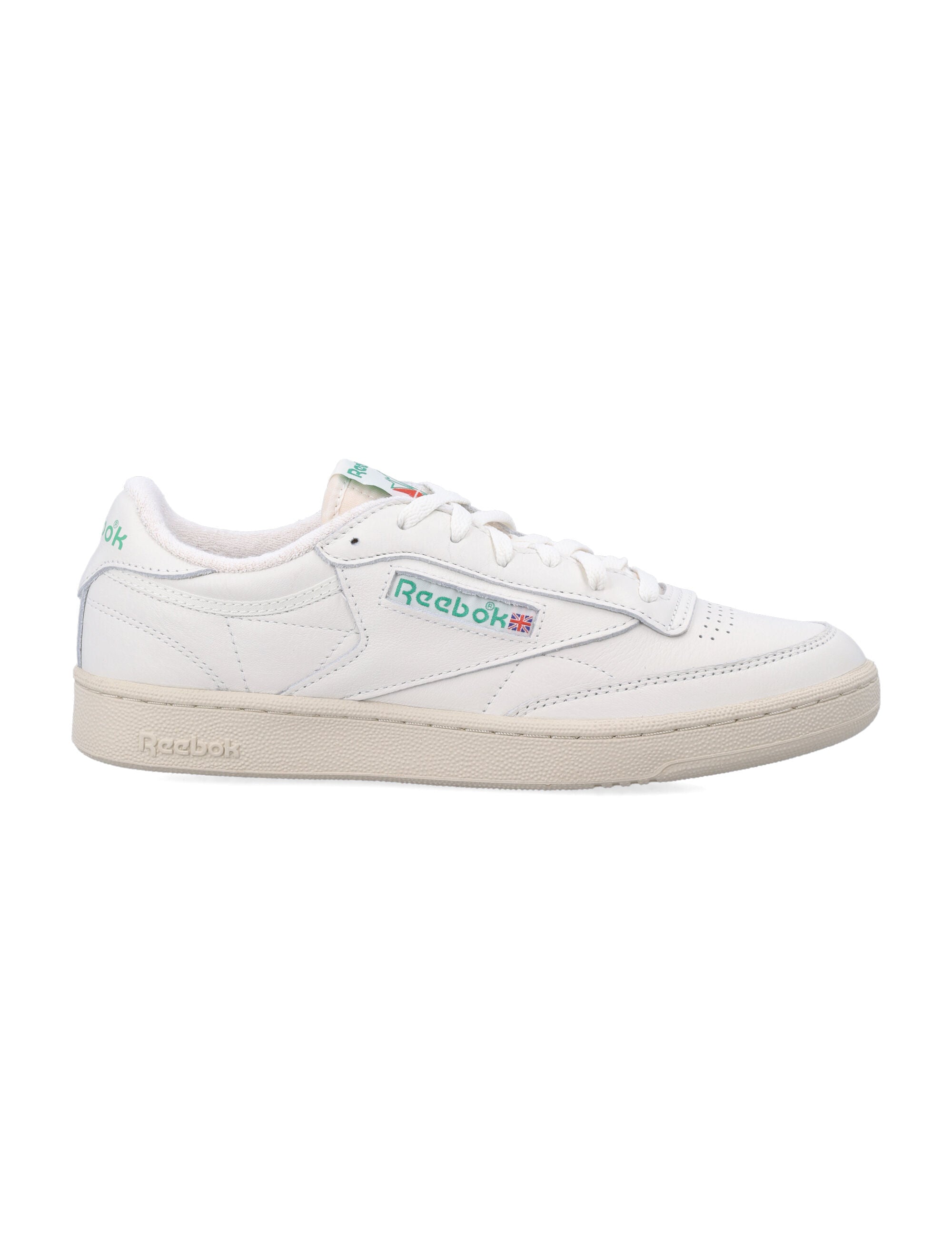 Reebok Club C 85 Vintage Leather Sneakers White And Green Top Chalk Upper