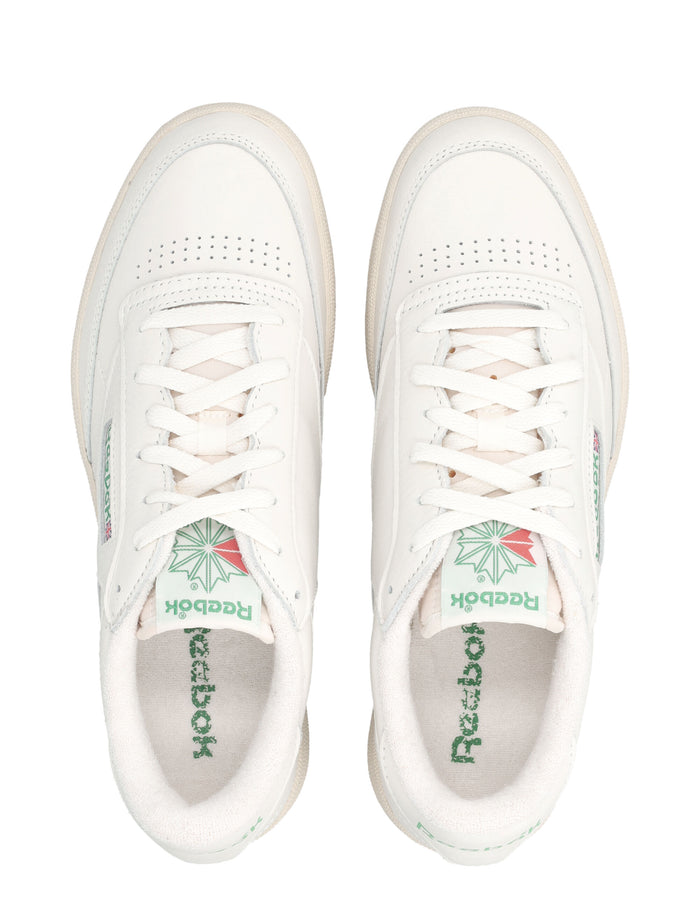 Reebok Club C 85 Vintage Leather Sneakers White And Green Top Chalk Upper