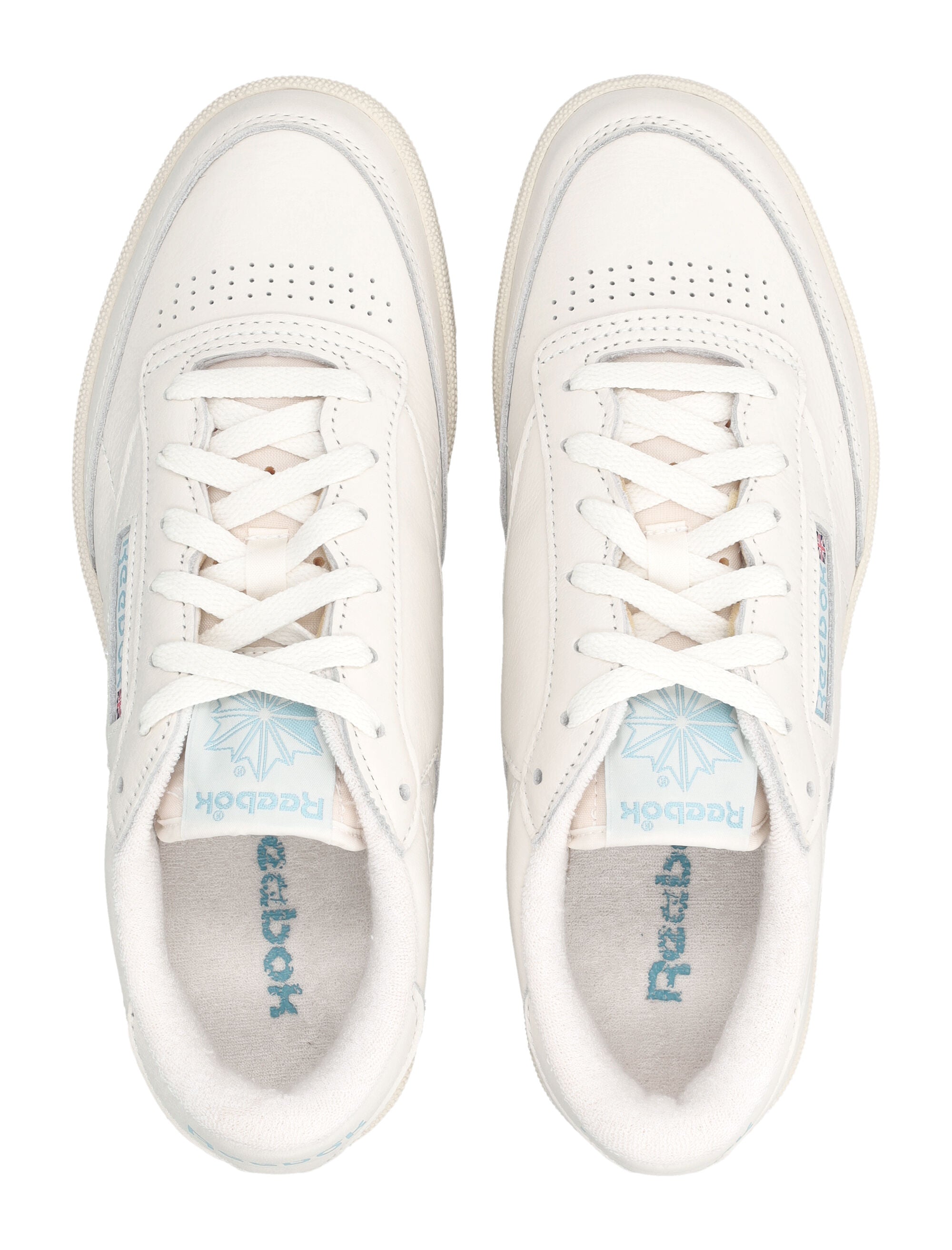 Reebok Club C 85 Vintage Leather Sneakers White And Light Blue Chalk Upper