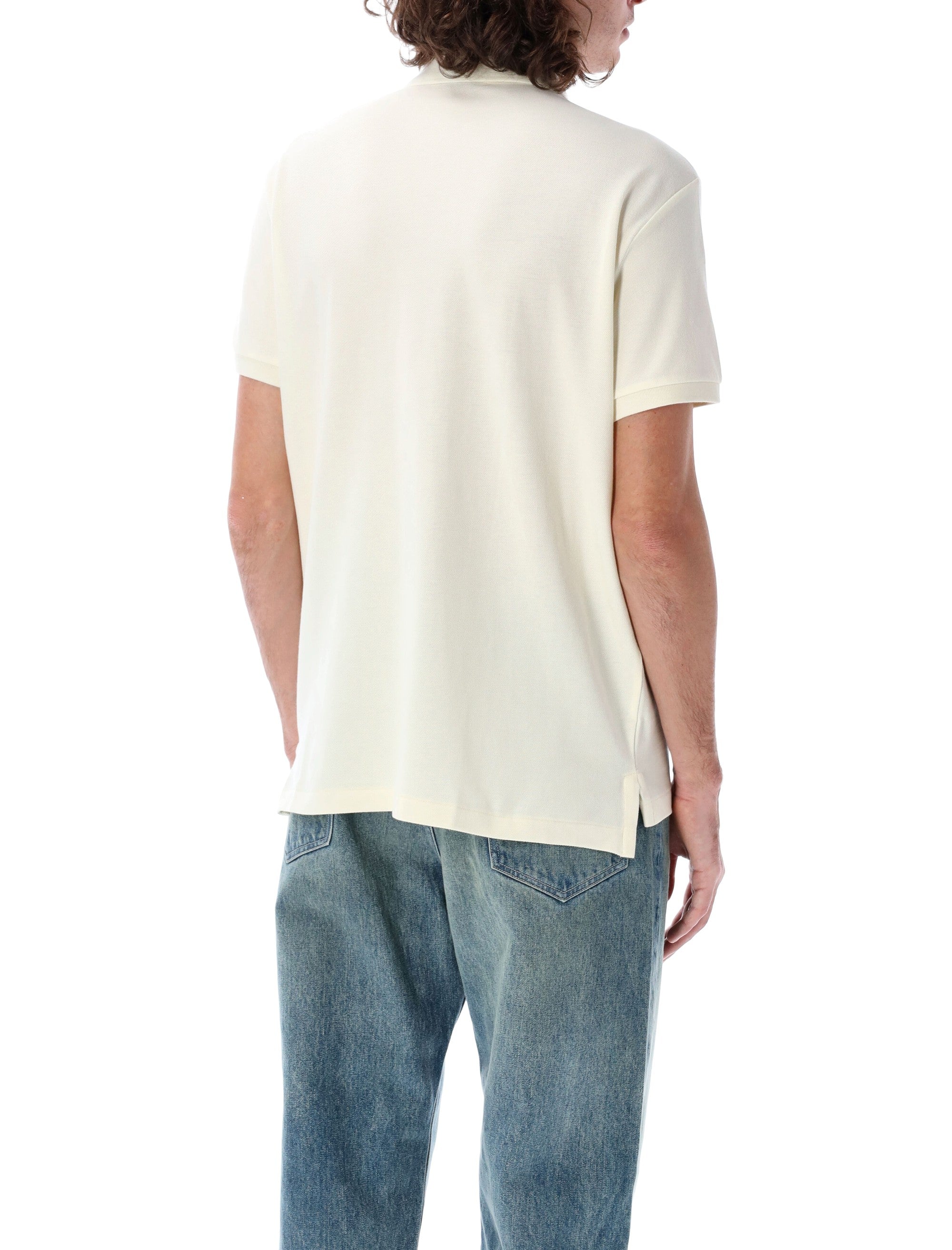 Polo Ralph Lauren slim-fit cotton piqué shirt Cream Tshirt