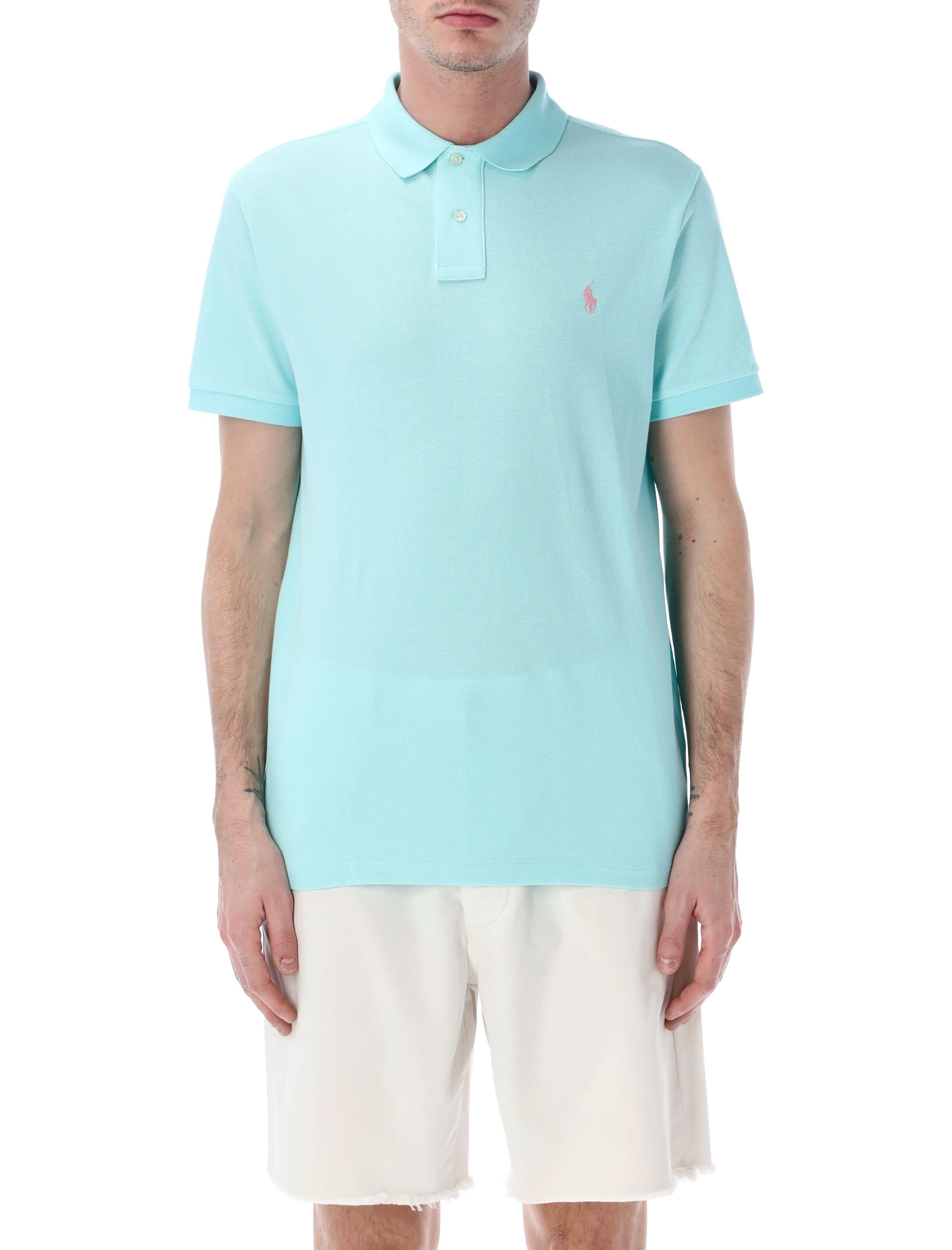 Polo Ralph Lauren Slim-Fit Cotton Piqué Shirt New Aqua Tshirt