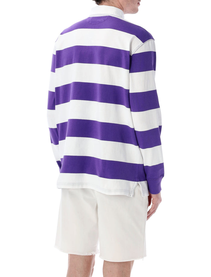Polo Ralph Lauren Iconic Rugby Shirt White Purple Cotton Tshirt