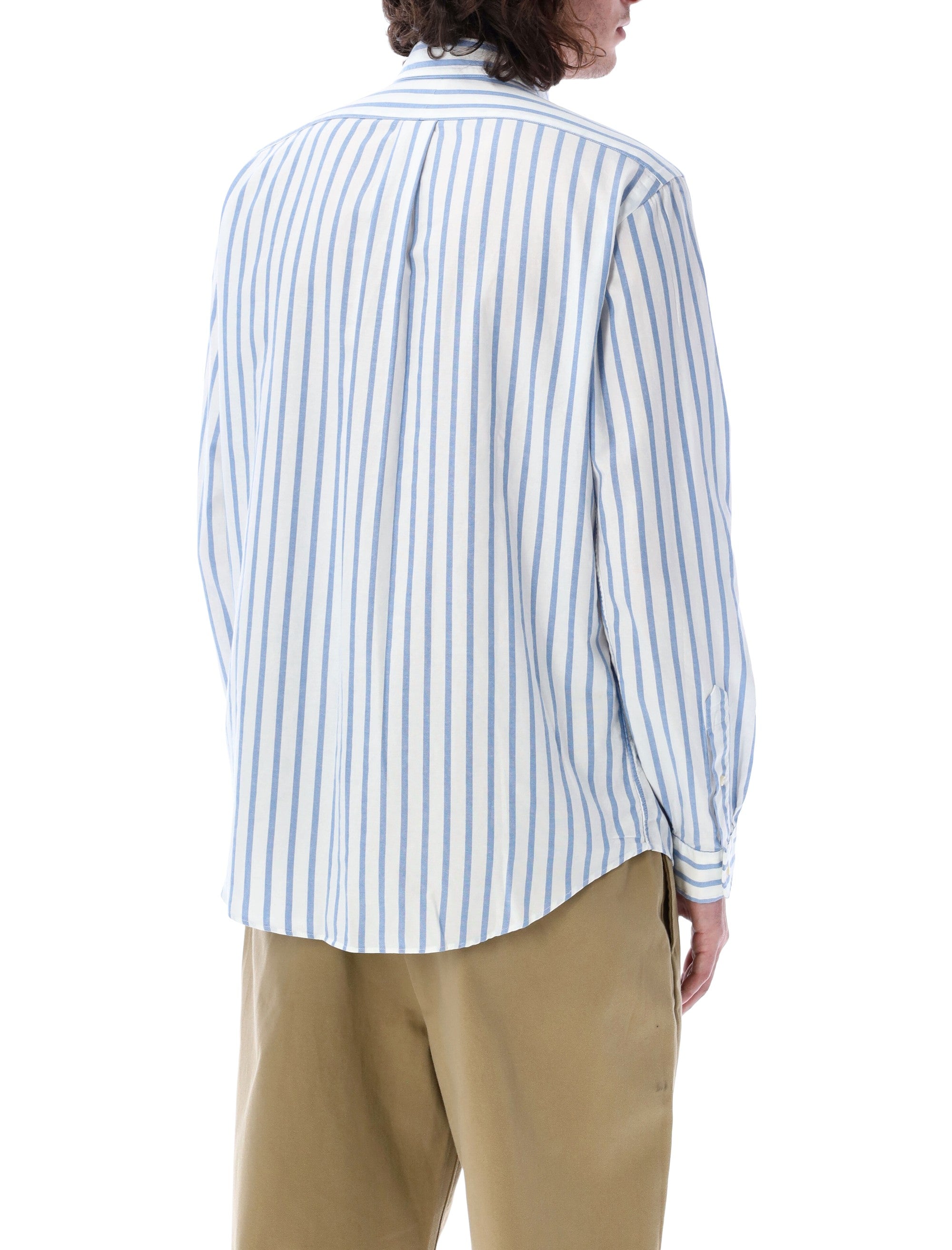 Polo Ralph Lauren Light Blue And White Striped Cotton Shirt Lt