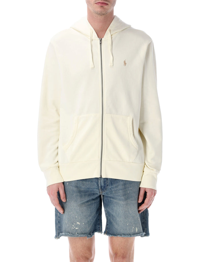 Polo Ralph Lauren Cotton Zip Hoodie Cream Sweatshirt