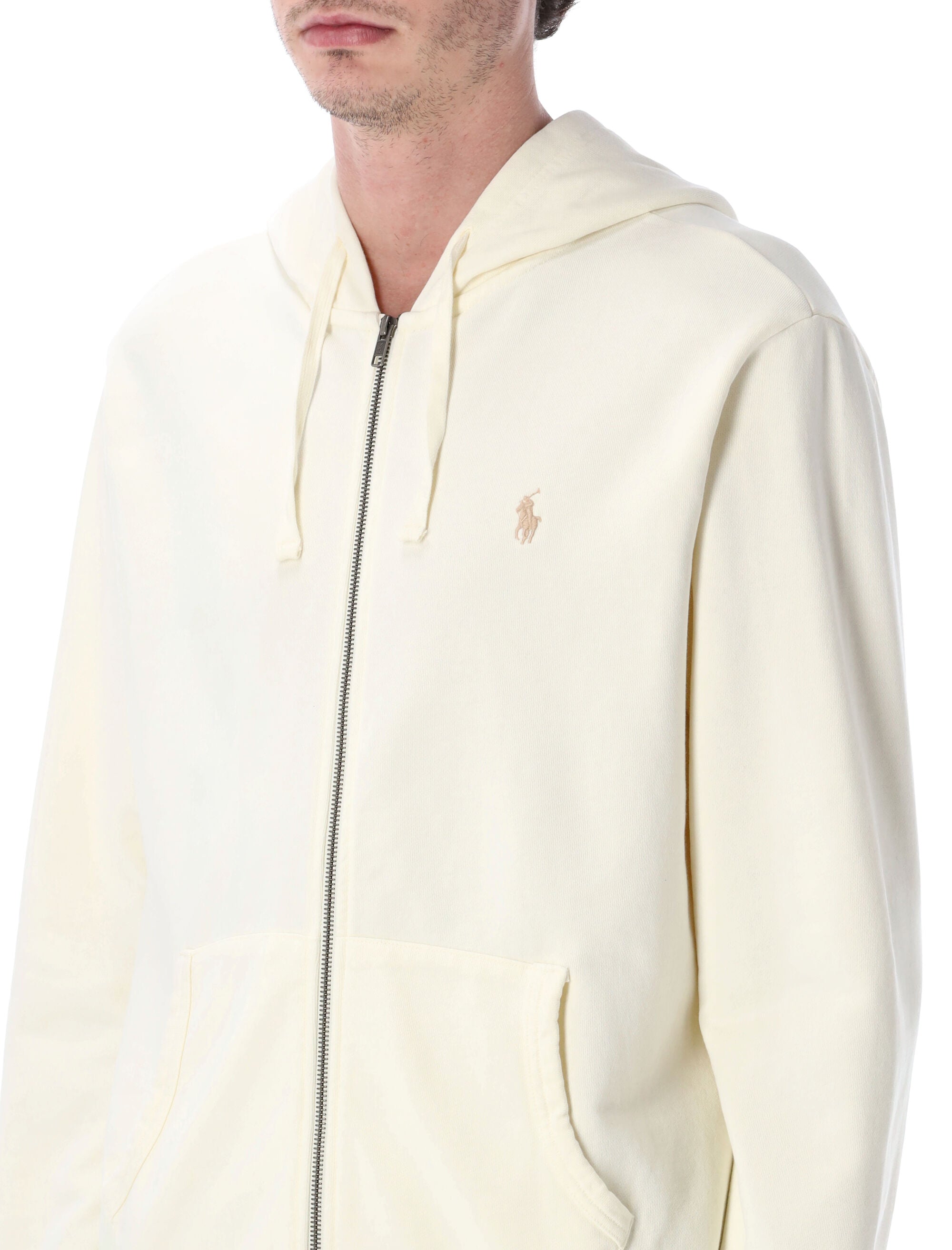 Polo Ralph Lauren cotton zip hoodie Cream Sweatshirt