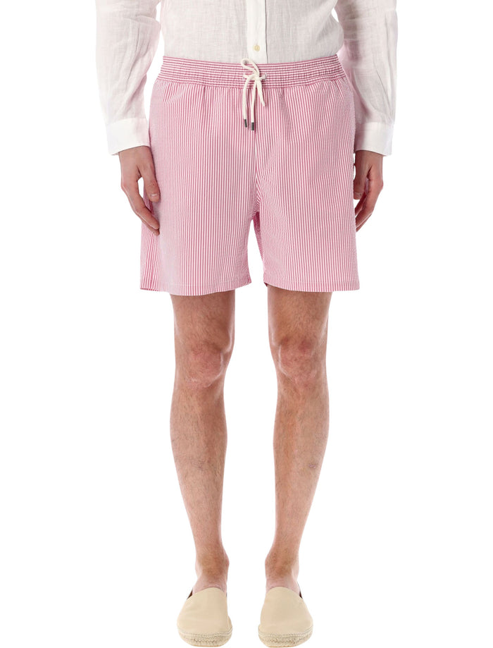 Polo Ralph Lauren striped Traveller swim shorts White Pink Cotton Swimwear