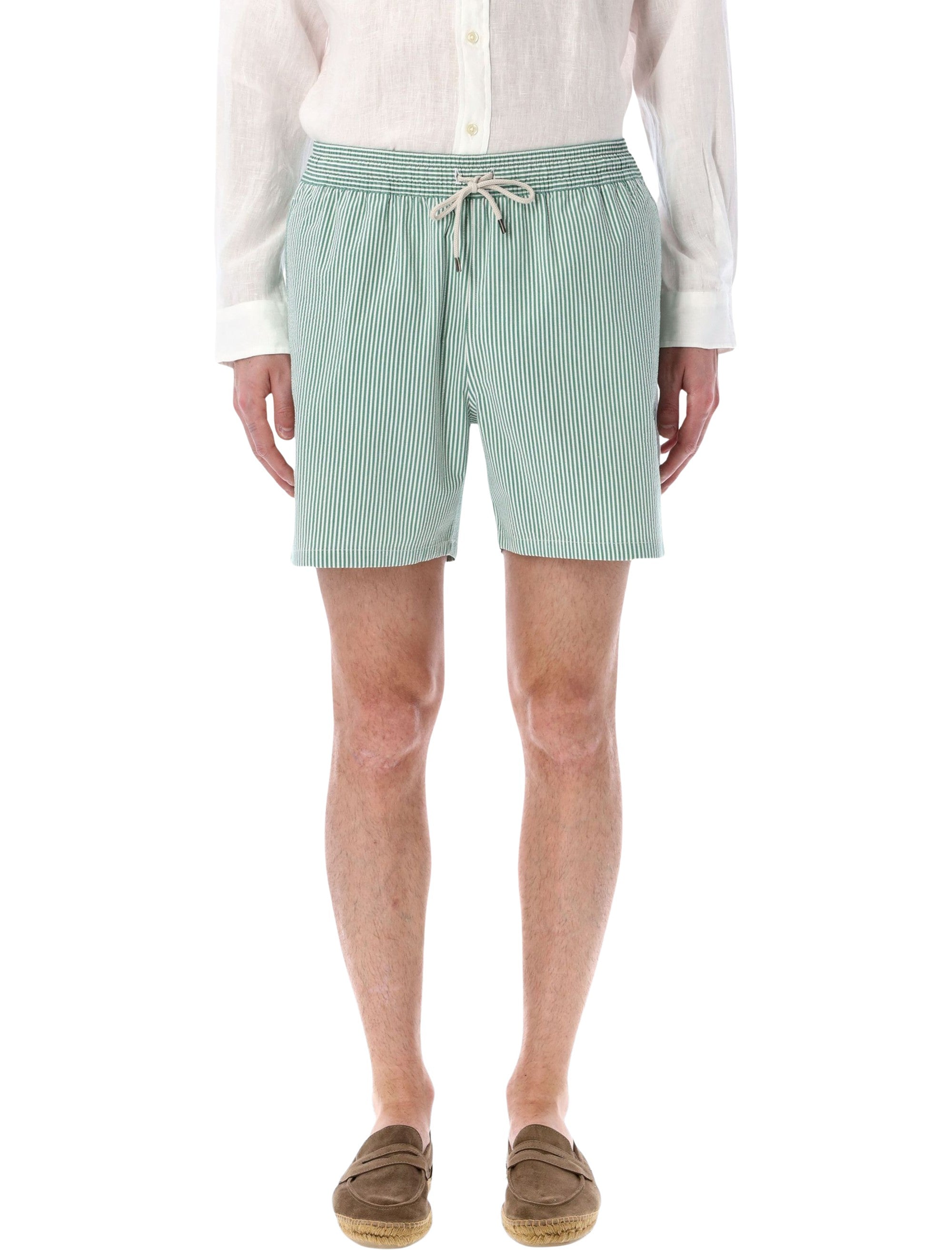 Polo Ralph Lauren striped Traveller swim shorts White Green Cotton Swimwear