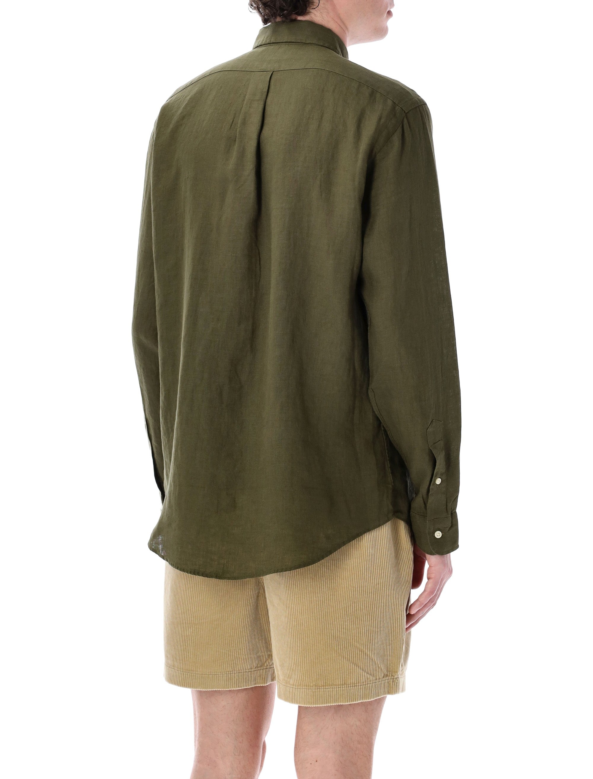 Polo Ralph Lauren custom-fit linen shirt Olive