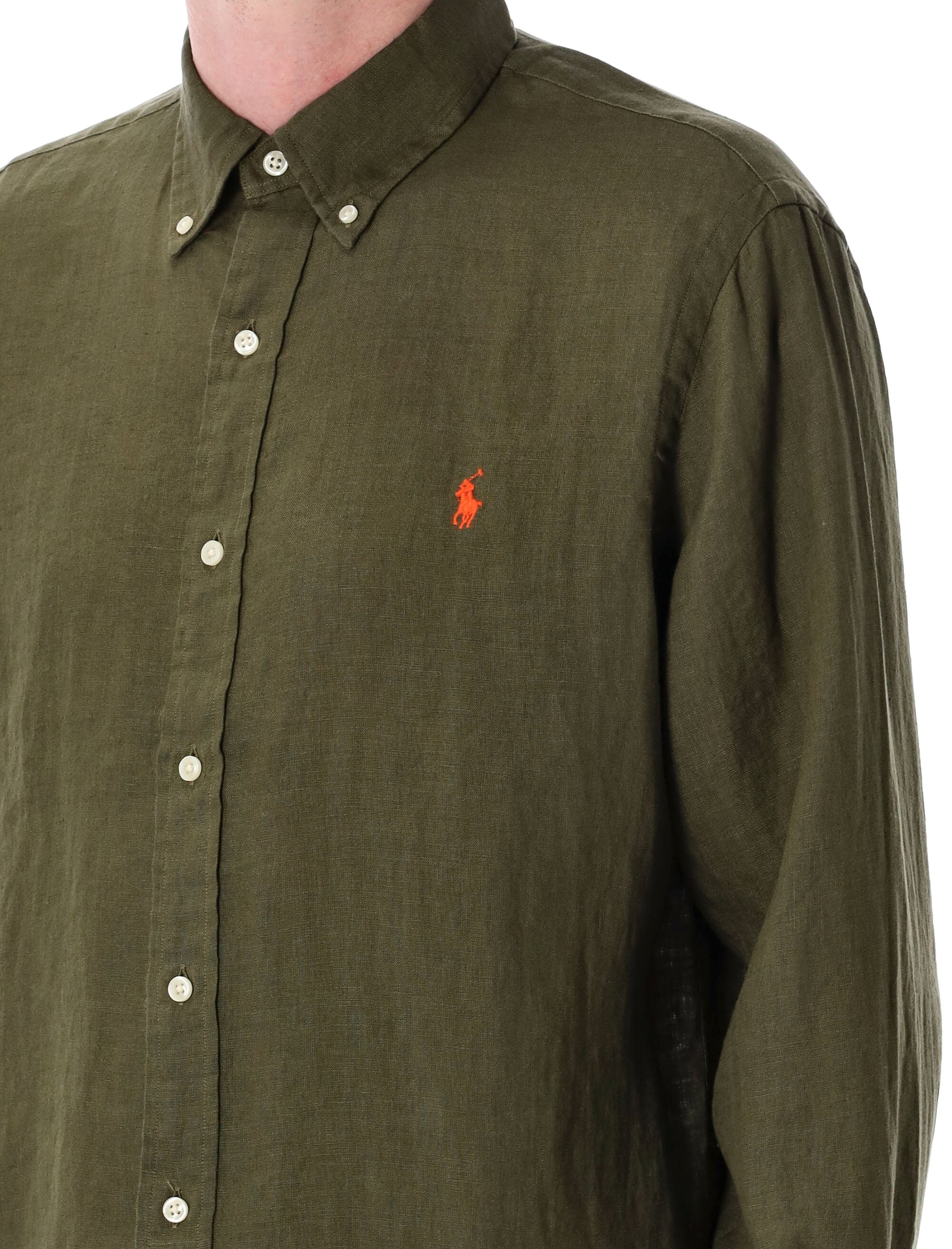 Polo Ralph Lauren custom-fit linen shirt Olive