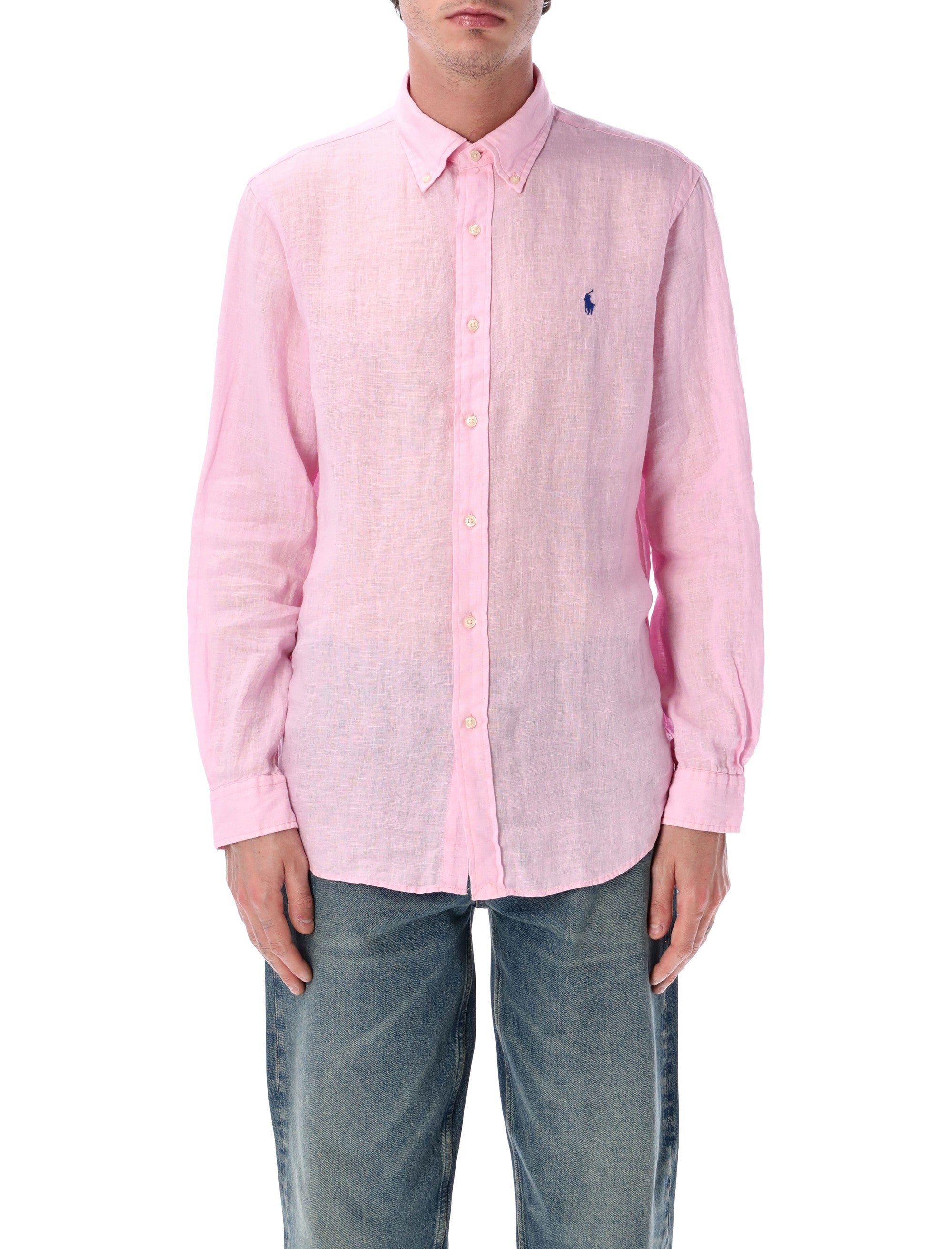 Polo Ralph Lauren custom-fit linen shirt Pink