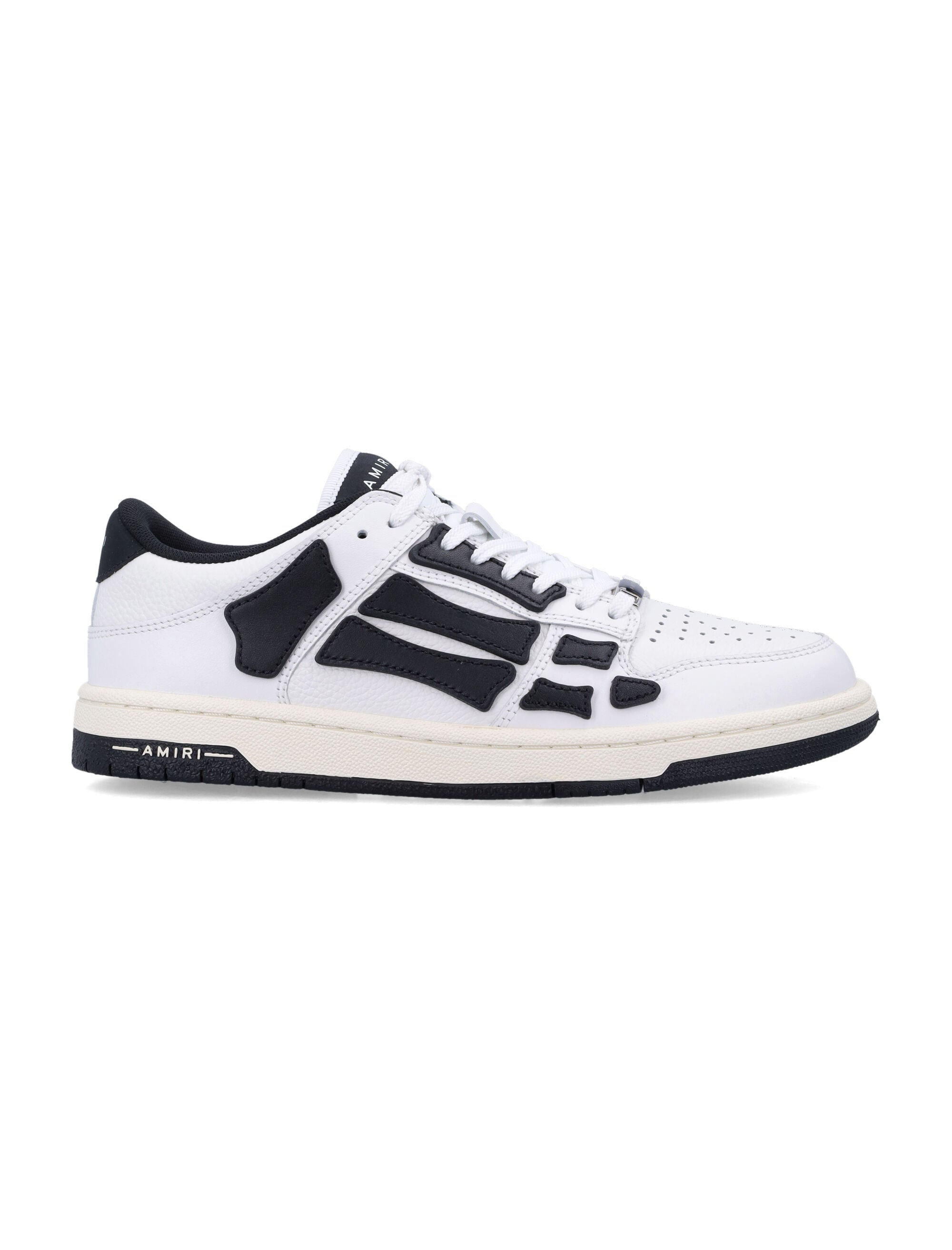 Amiri Skel Low Top Leather Sneakers White Black Upper