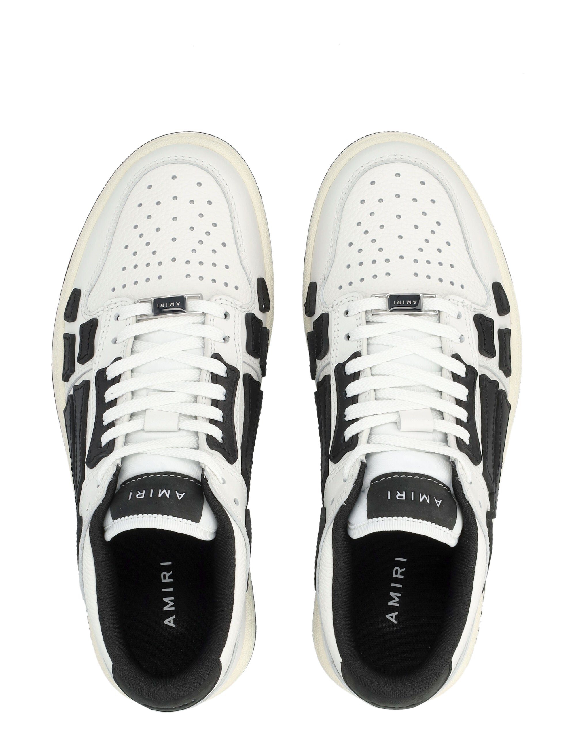 Amiri Skel Low Top Leather Sneakers White Black Upper