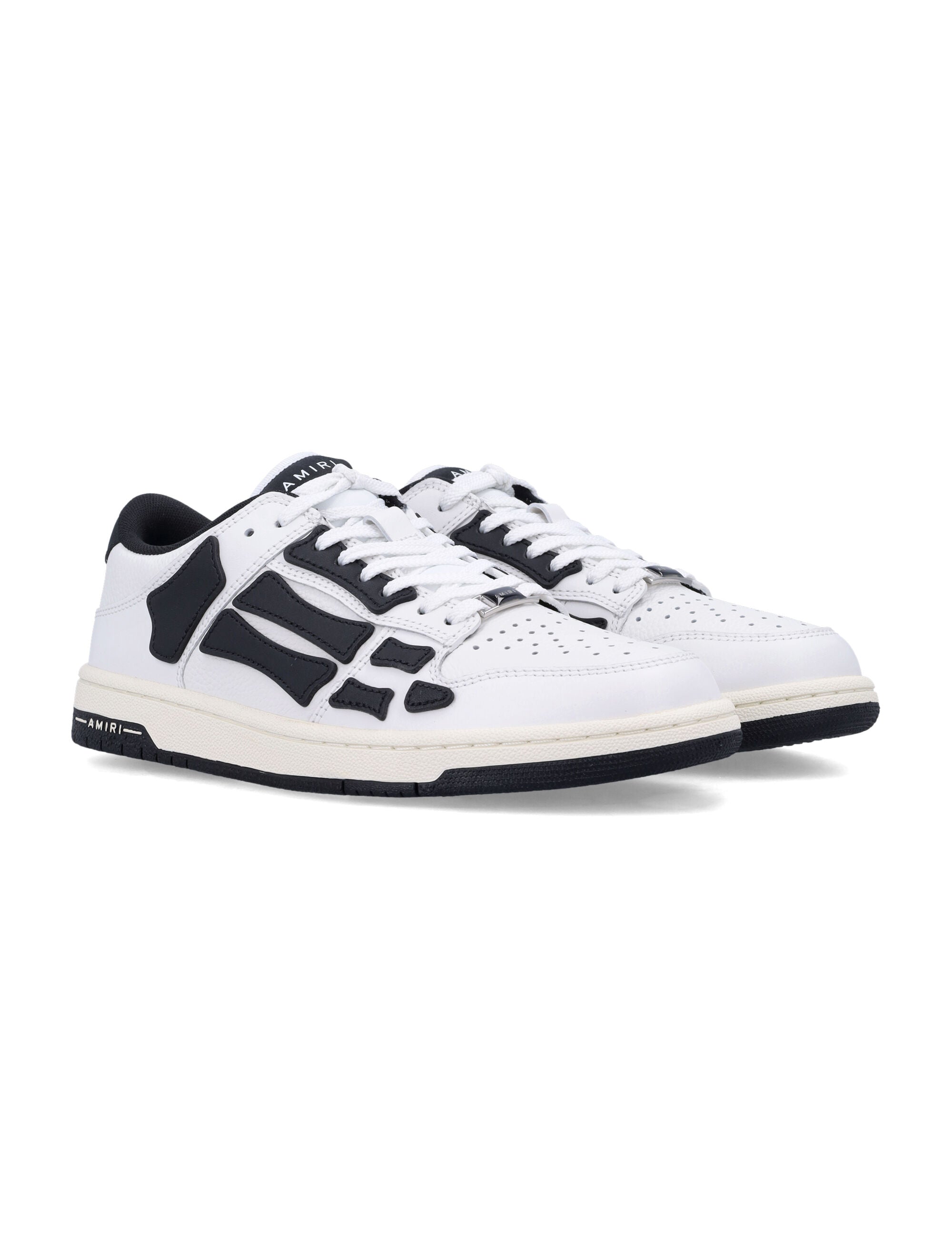 Amiri Skel Low Top Leather Sneakers White Black Upper