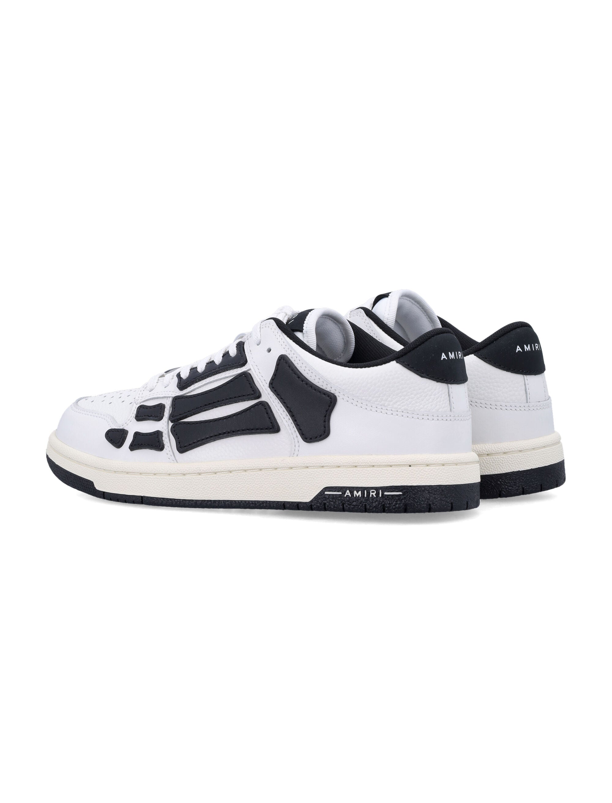 Amiri Skel Low Top Leather Sneakers White Black Upper