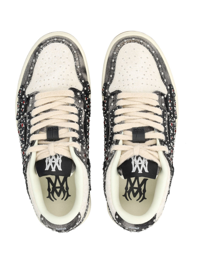 Amiri Stud Skel Top Low Sneakers Black Upper