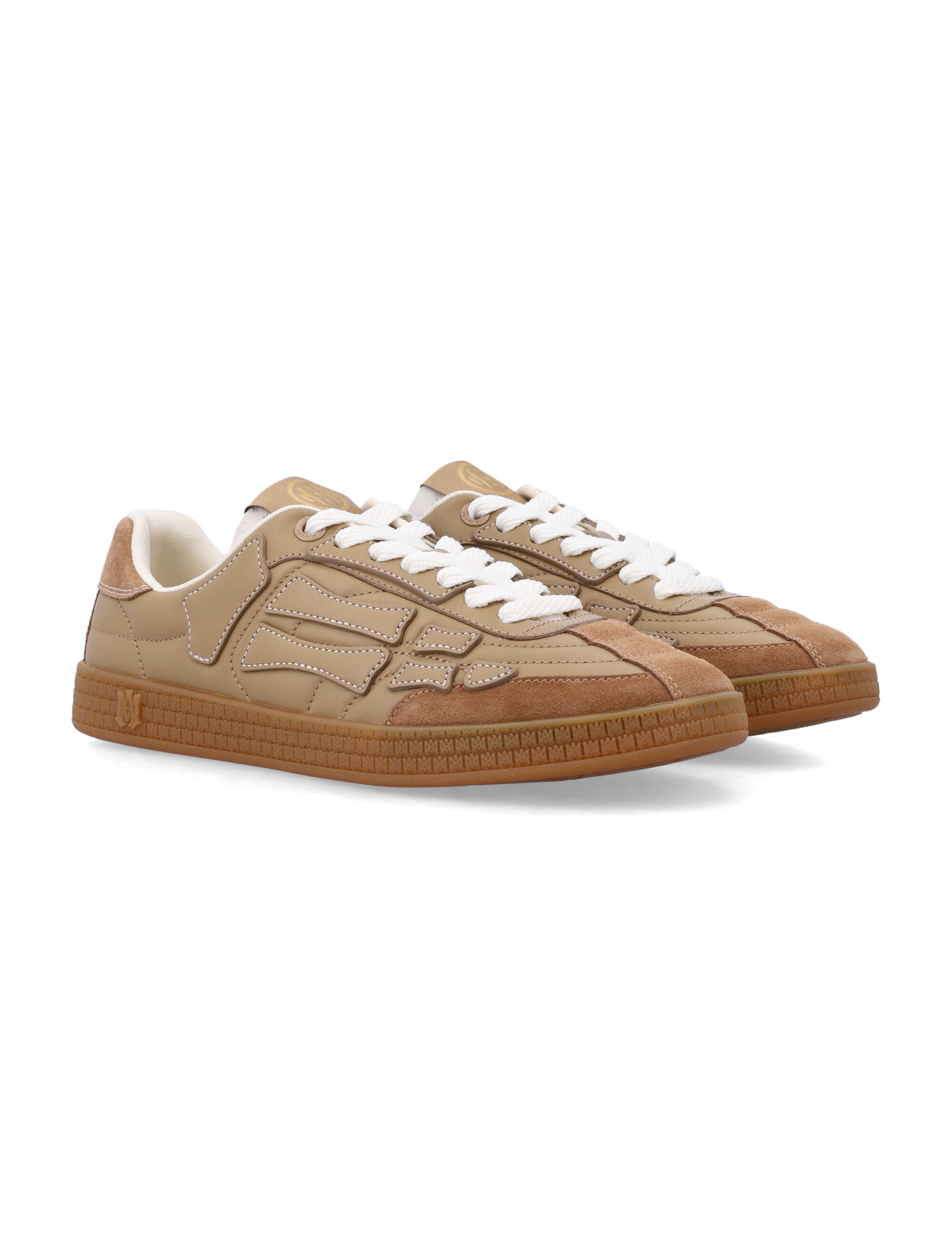 Amiri Pacific Bones Leather Sneakers Brown Upper