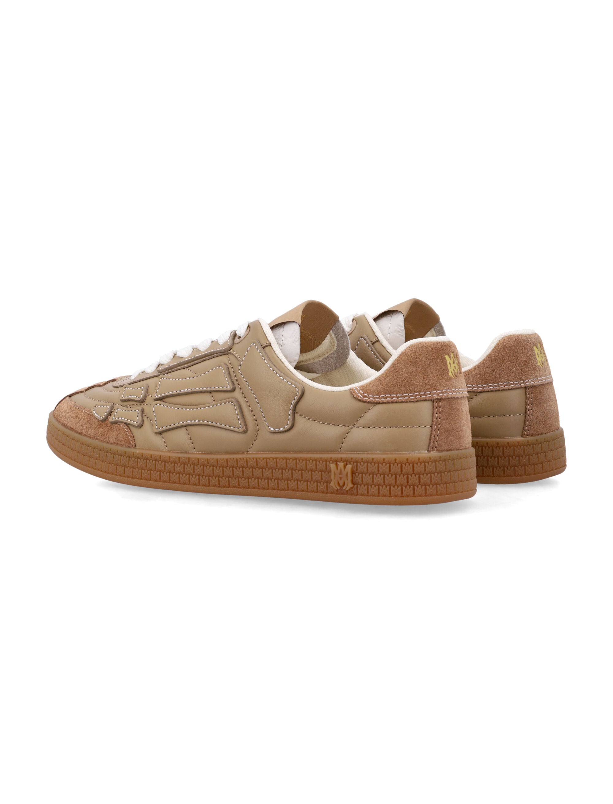 Amiri Pacific Bones Leather Sneakers Brown Upper