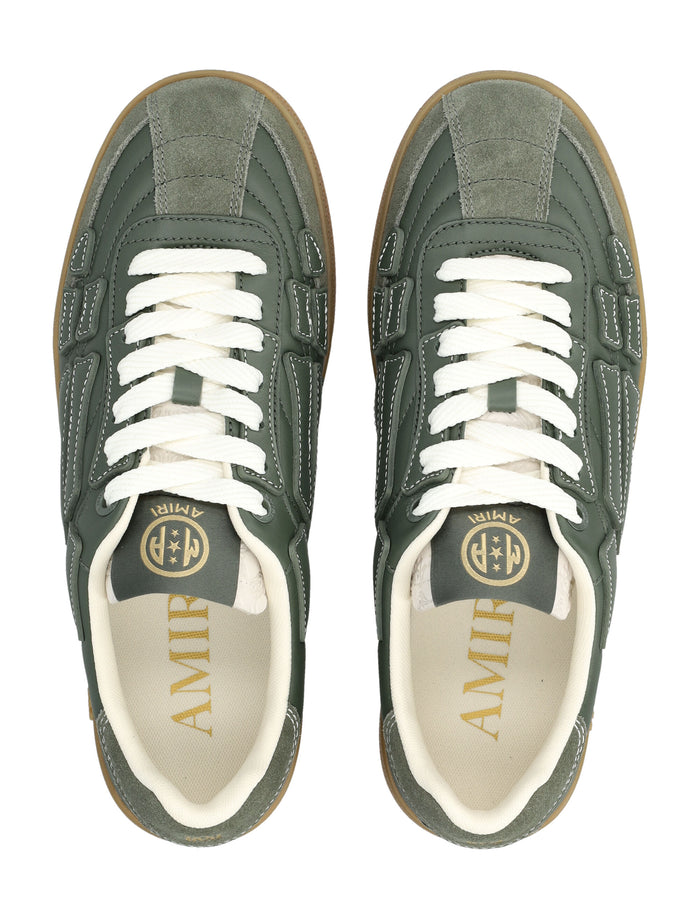Amiri Pacific Bones Leather Sneakers Dark Sage Upper