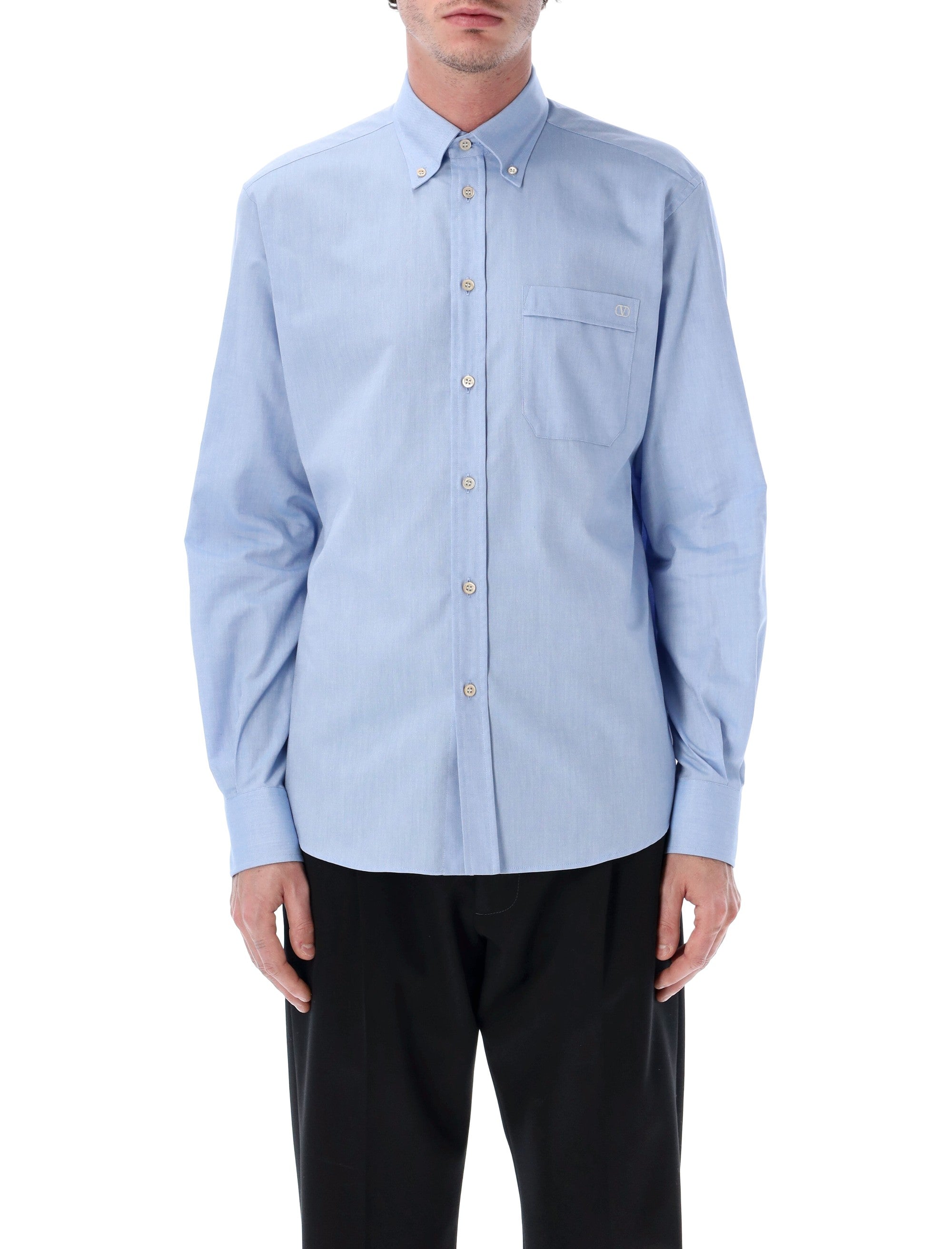 Valentino Garavani Oxford shirt VLogo Sky Spring Cotton
