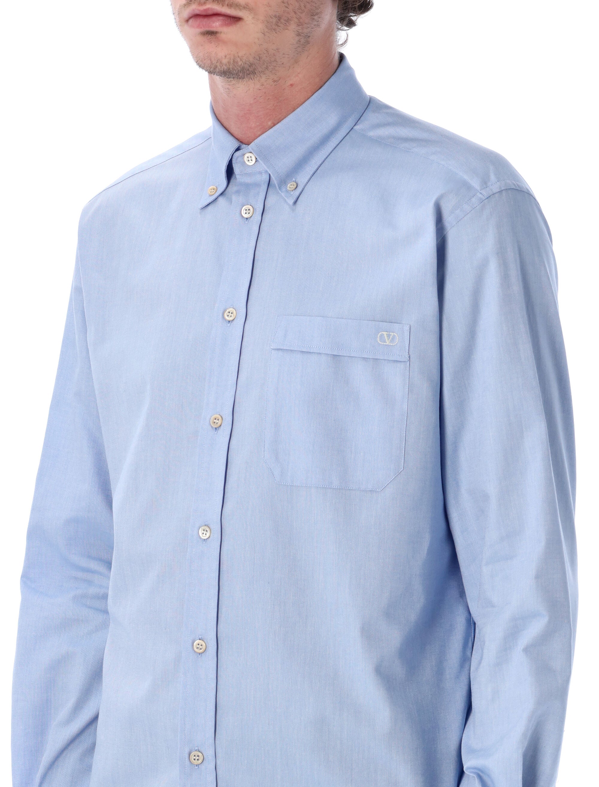Valentino Garavani Oxford shirt VLogo Sky Spring Cotton
