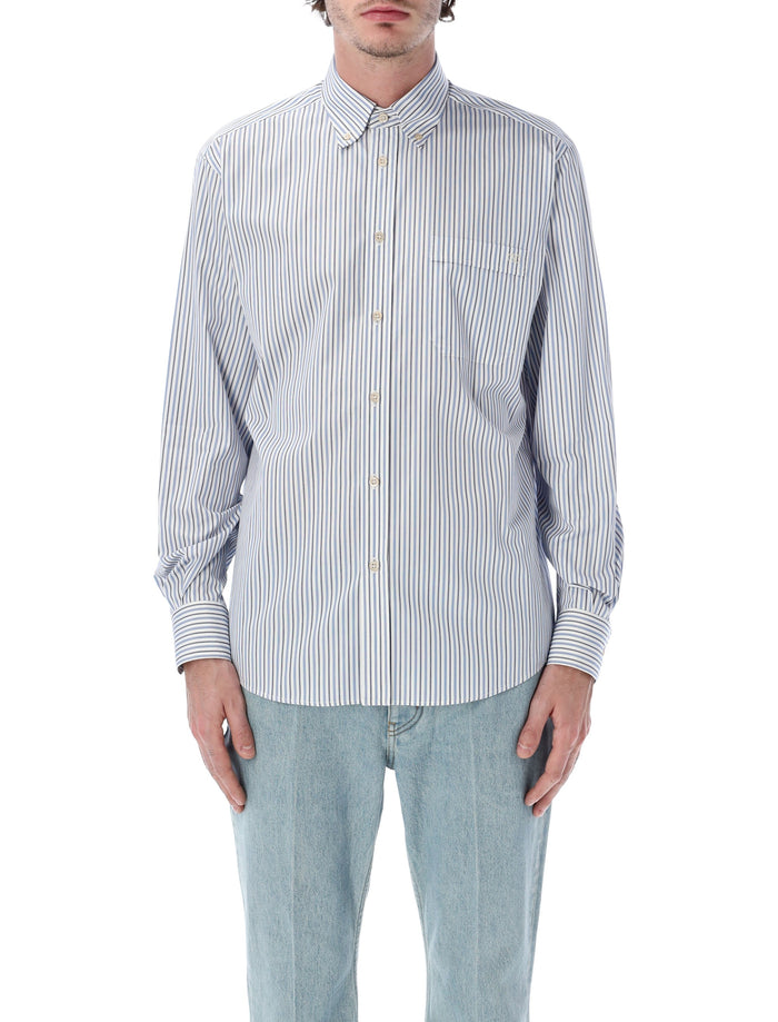 Valentino Garavani striped cotton shirt Ivory/blue Stripes