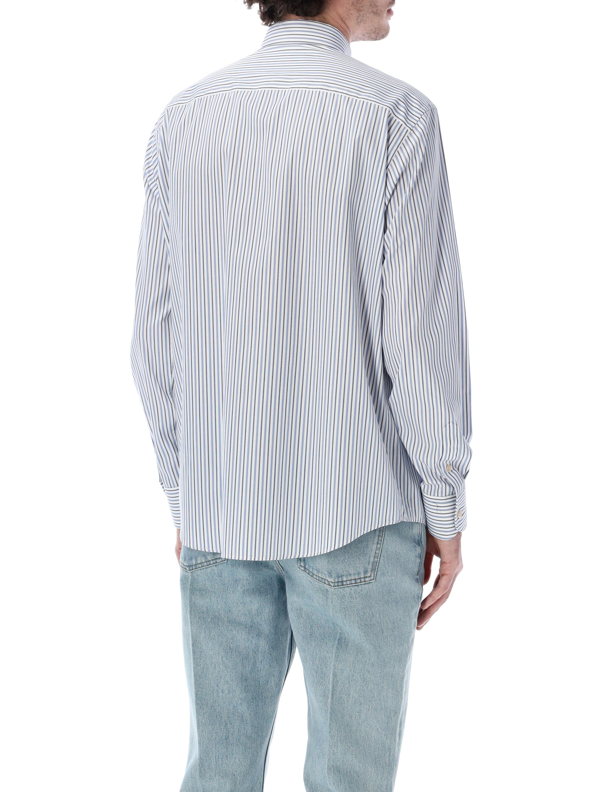 Valentino Garavani striped cotton shirt Ivory/blue Stripes