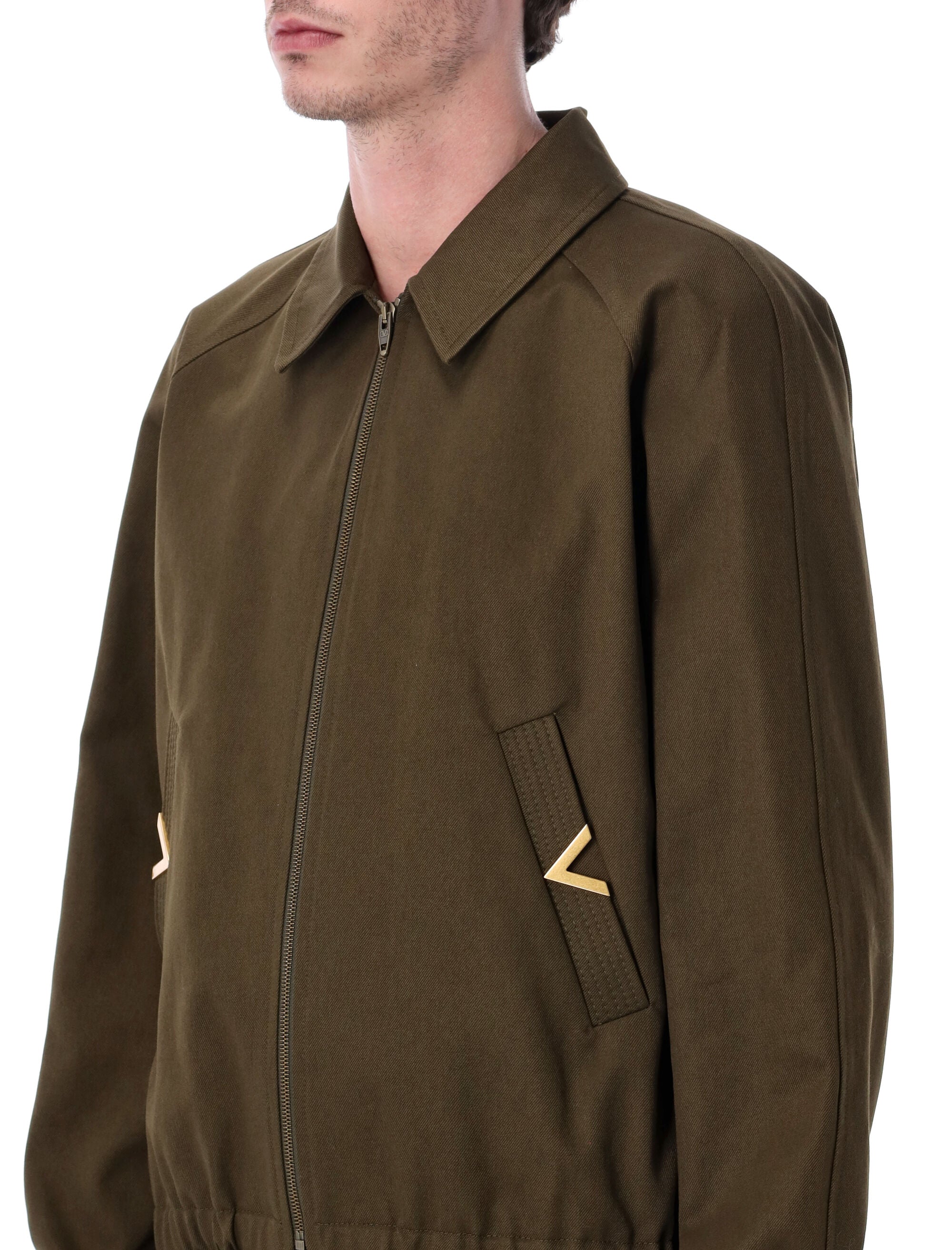 Valentino Garavani cotton jacket with VGold details Militare Lining