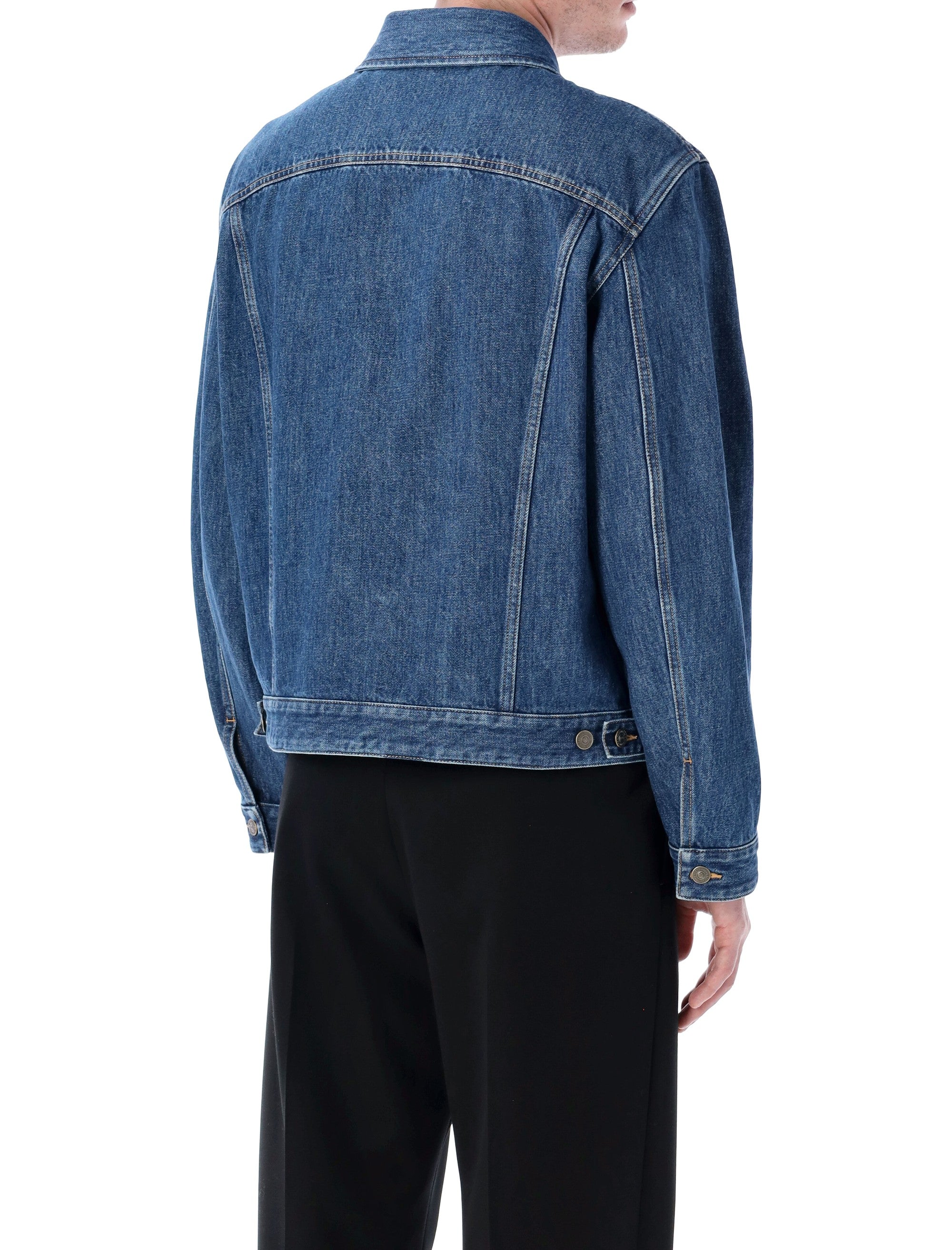 Valentino Garavani denim jacket with VGold Medium Blue Cotton