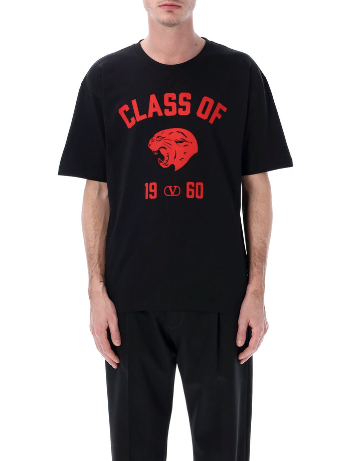 Valentino Garavani Panther print t-shirt Nero/rosso Cotton Tshirt