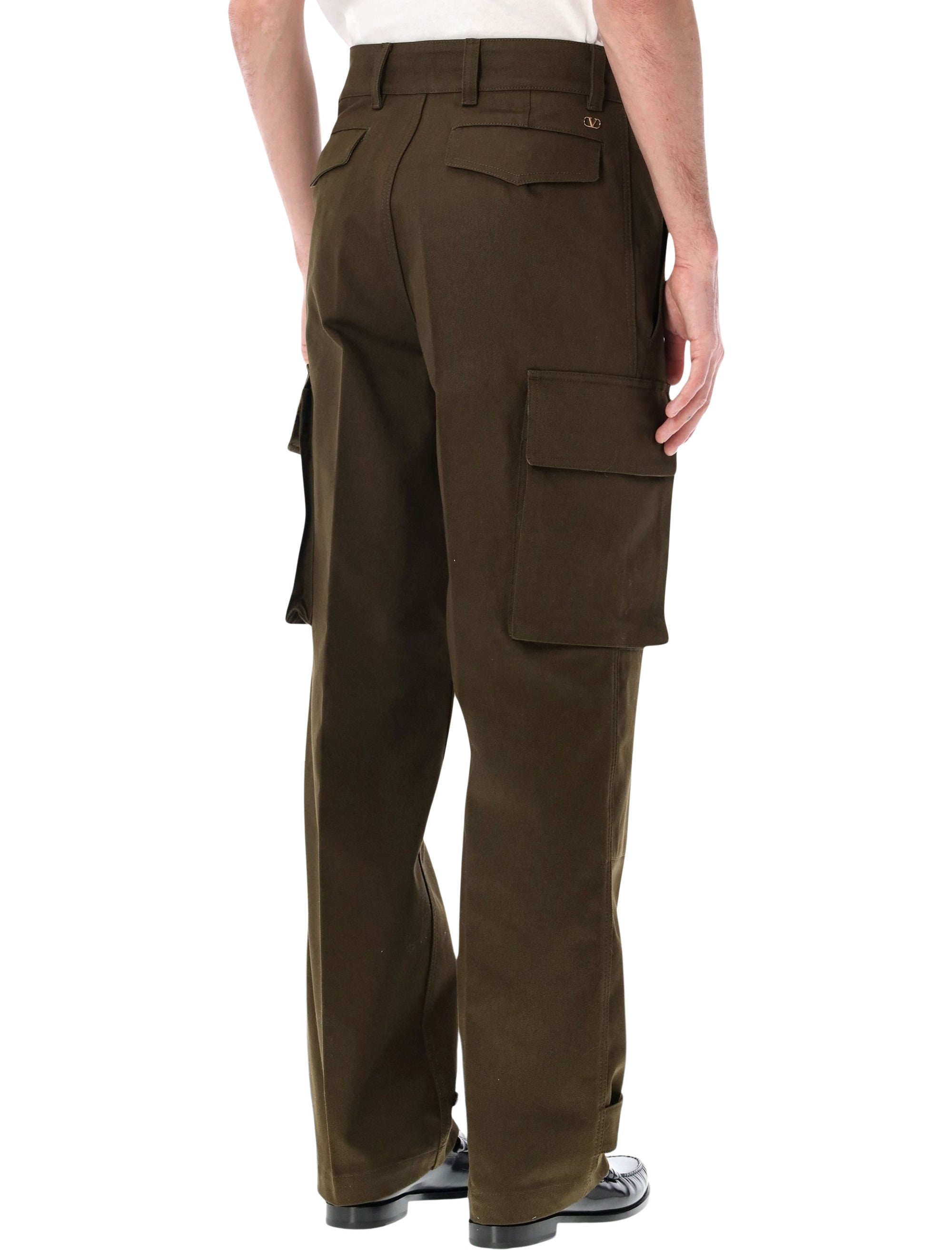 Valentino Garavani cargo trousers with VLogo Signature Militare Cotton Pant