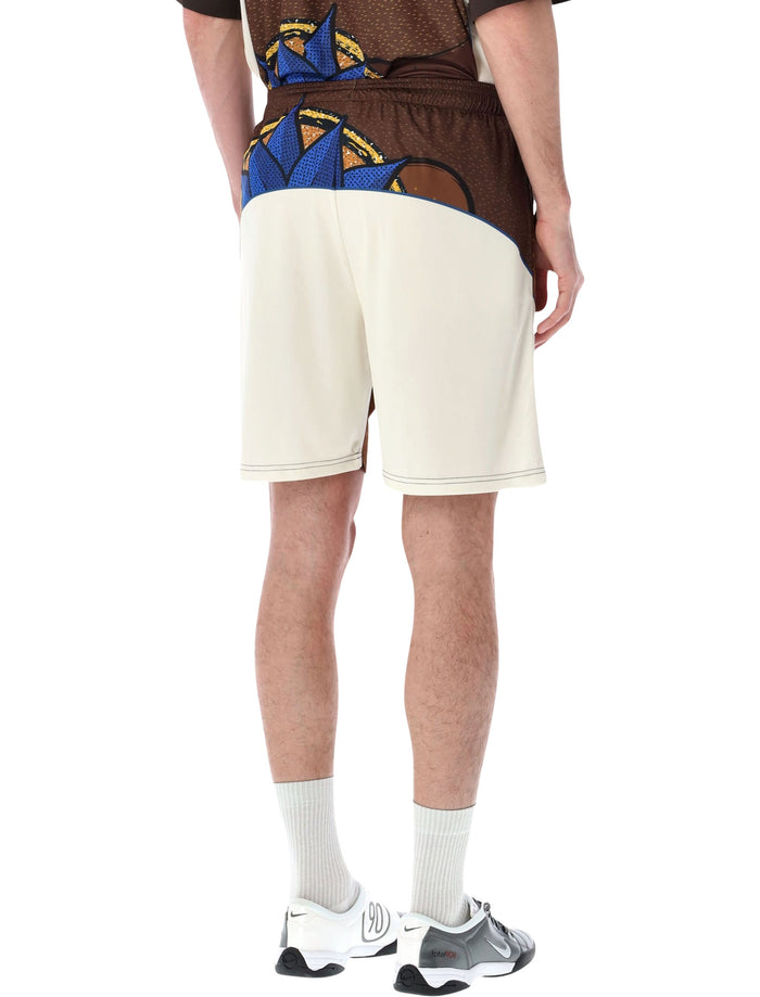 Pantofola Doro Soccer Shorts Thebe Magugu X Pdo Brown Blue Polyester