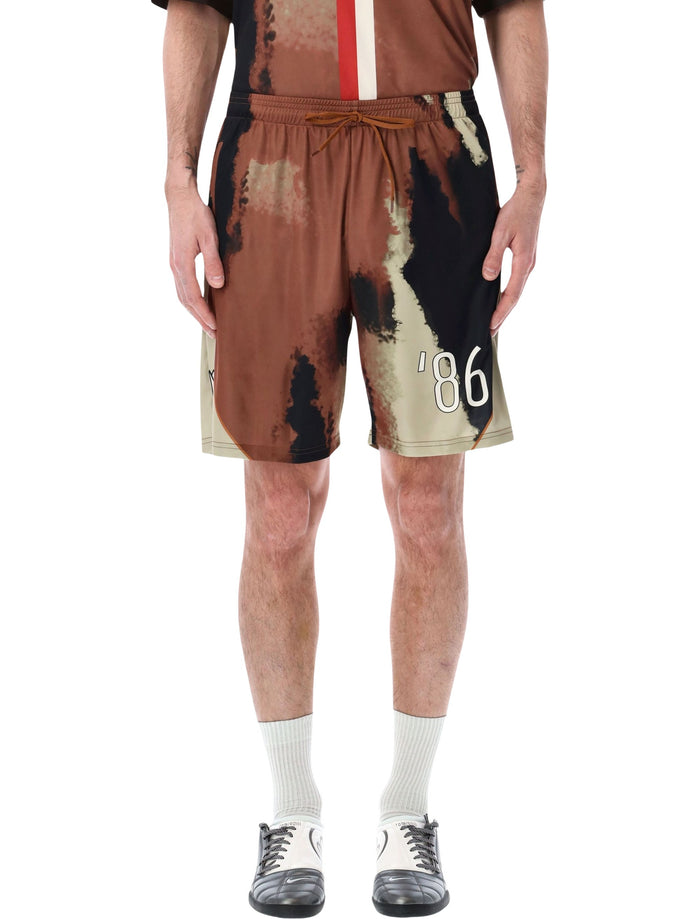 Pantofola Doro Soccer Shorts Thebe Magugu X Pdo Brown Polyester