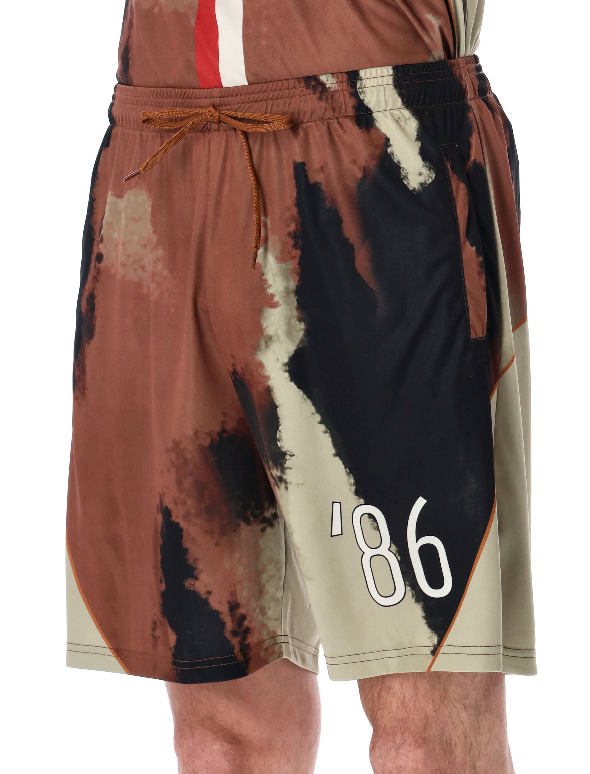 Pantofola Doro Soccer Shorts Thebe Magugu X Pdo Brown Polyester