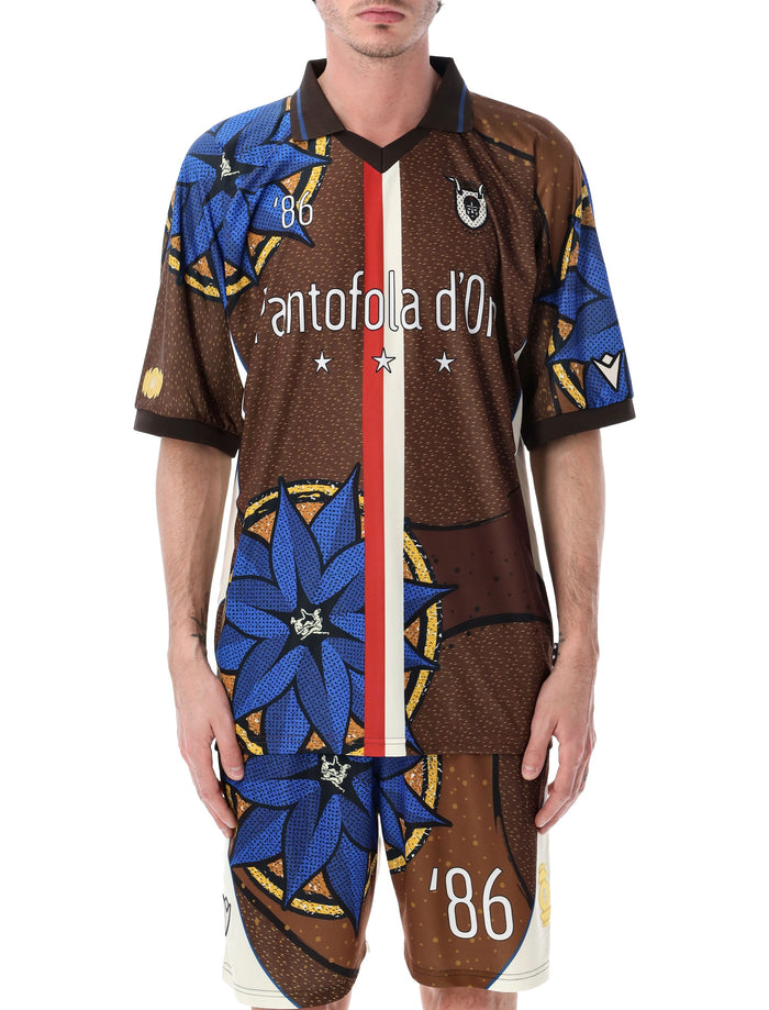 Pantofola Doro Soccer T-Shirt Thebe Magugu X Pdo Brown Blue Polyester