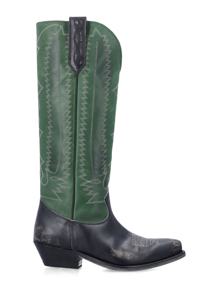 Golden Goose Wish Star leather boots Green Black Upper