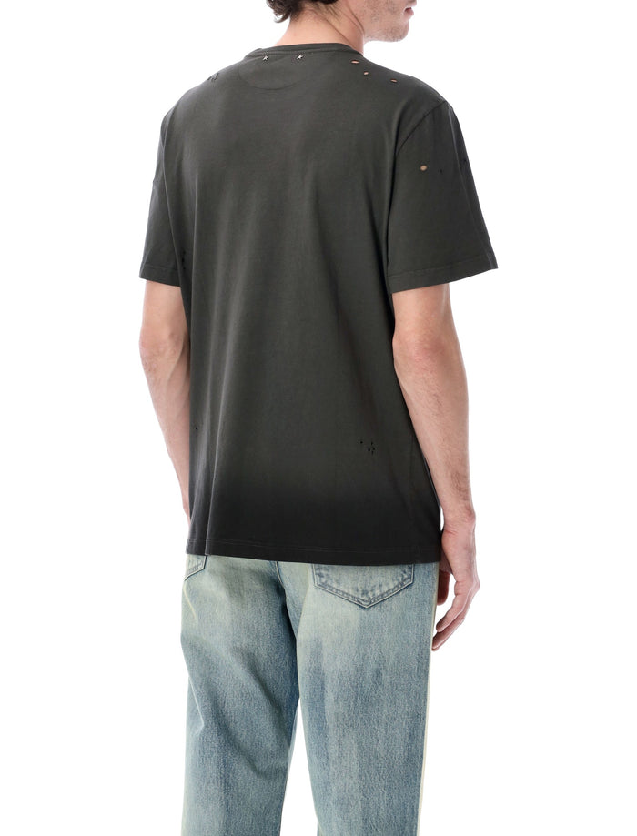 Golden Goose distressed heart t-shirt Antracite Cotton Tshirt