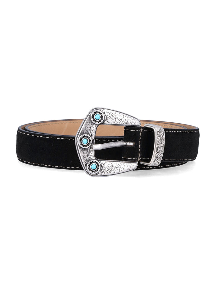 Mancini 1979 Calvin Suede Belt H 25 Nero Leather