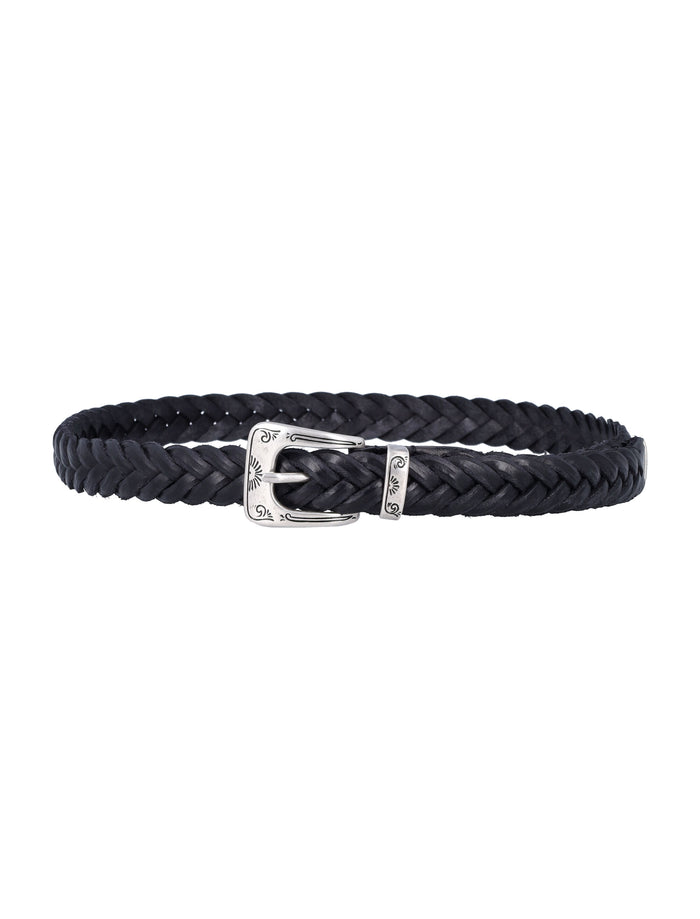 Mancini 1979 Sophia braided leather belt Black